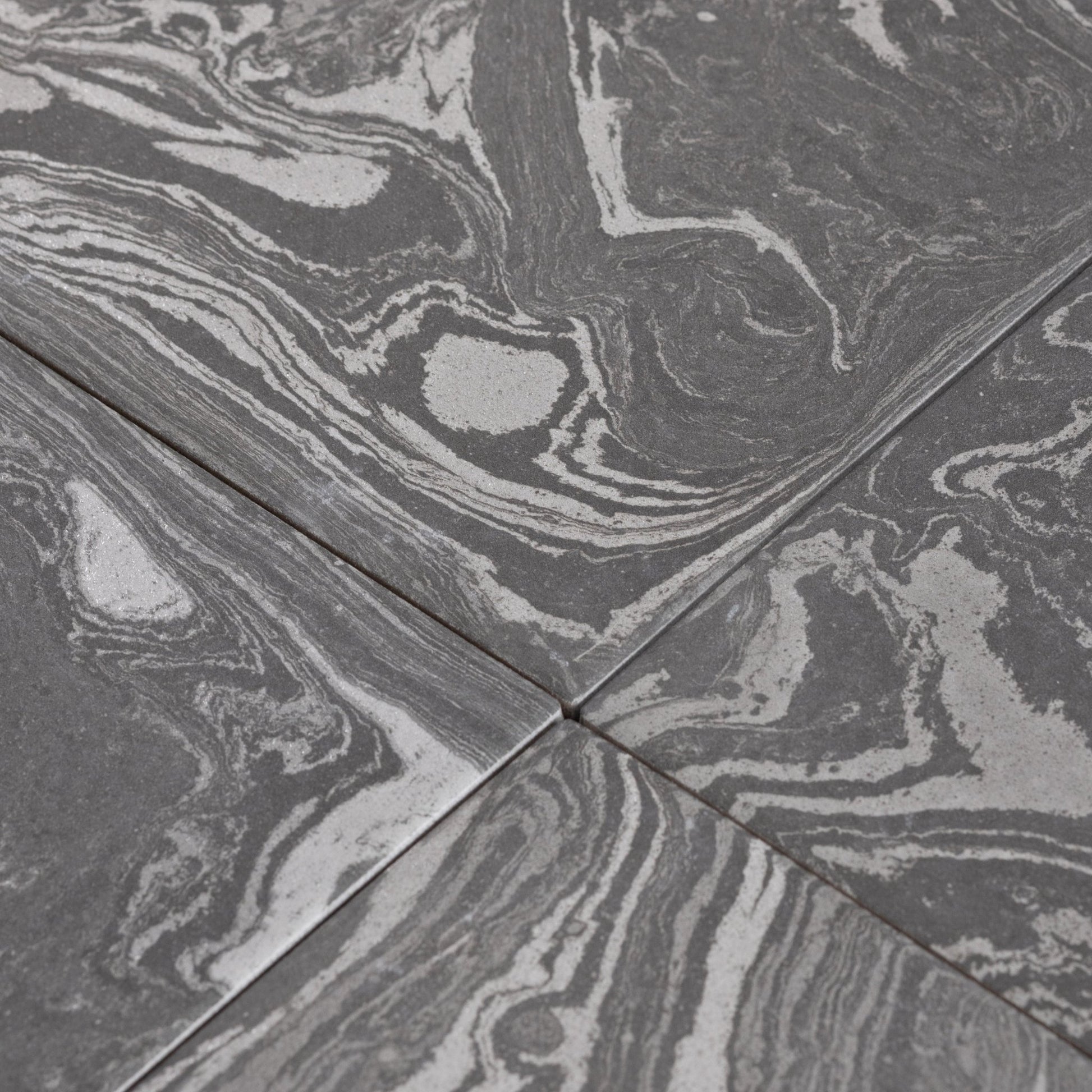Ebru Meteor Grey 8x8 Full Body Porcelain Tile - Cemento Collection