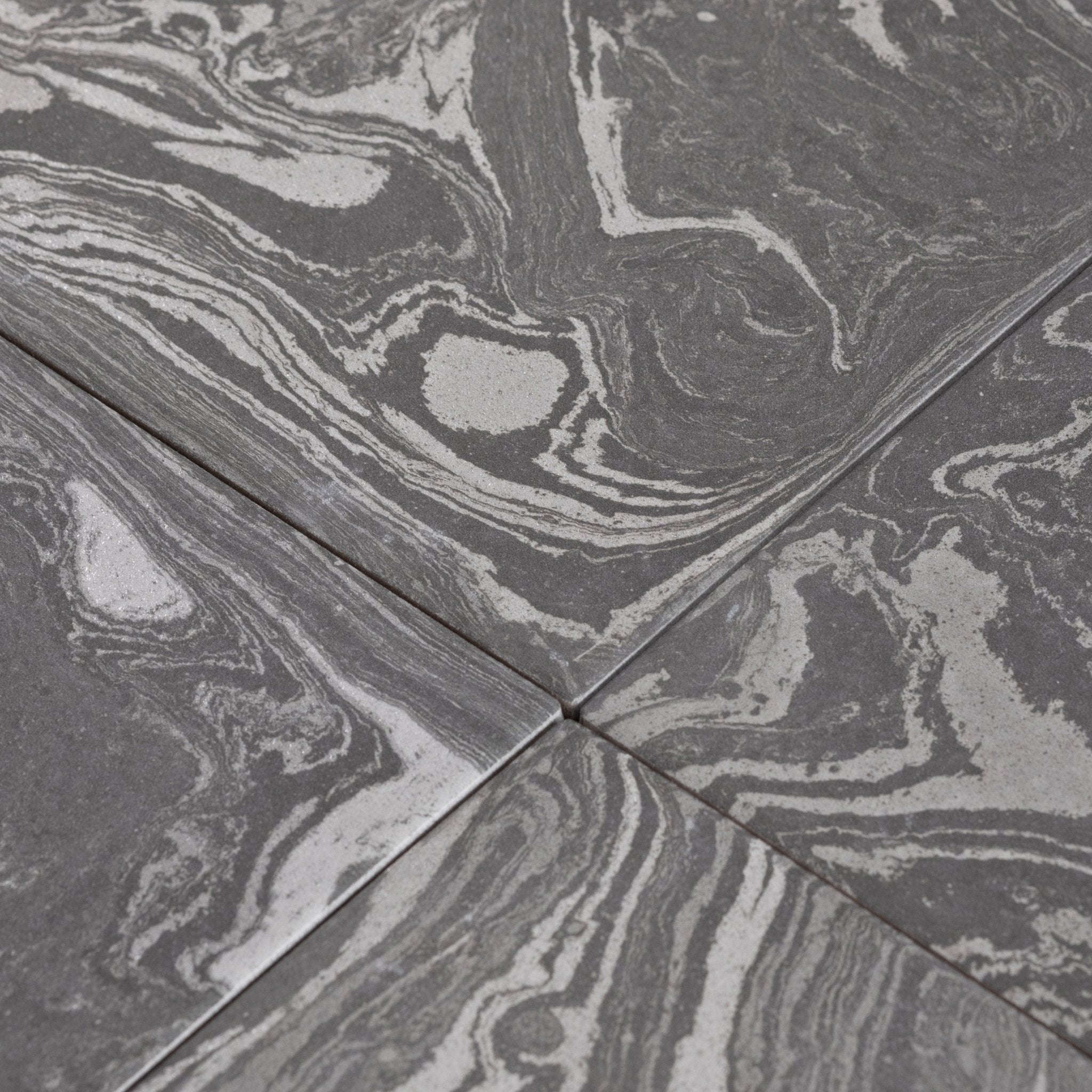 Ebru Meteor Grey 8x8 Full Body Porcelain Tile - Cemento Collection