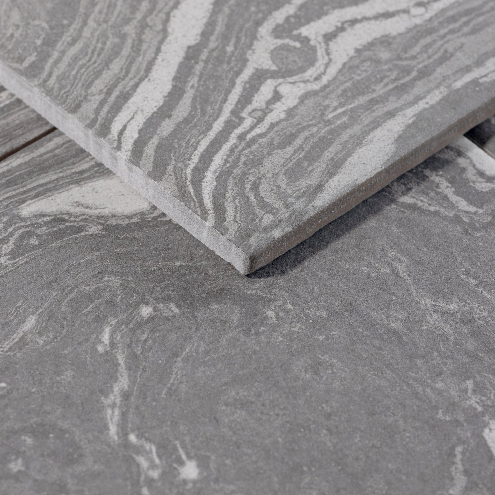 Ebru Meteor Grey 8x8 Full Body Porcelain Tile - Cemento Collection