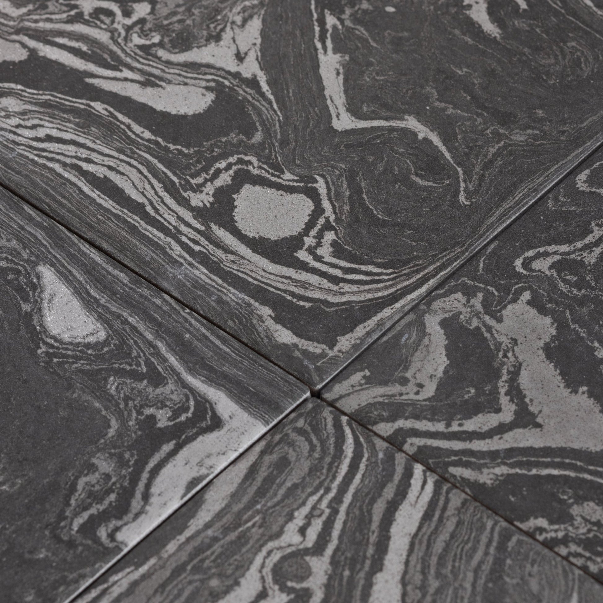 Ebru Meteor Grey 8x8 Full Body Porcelain Tile - Cemento Collection