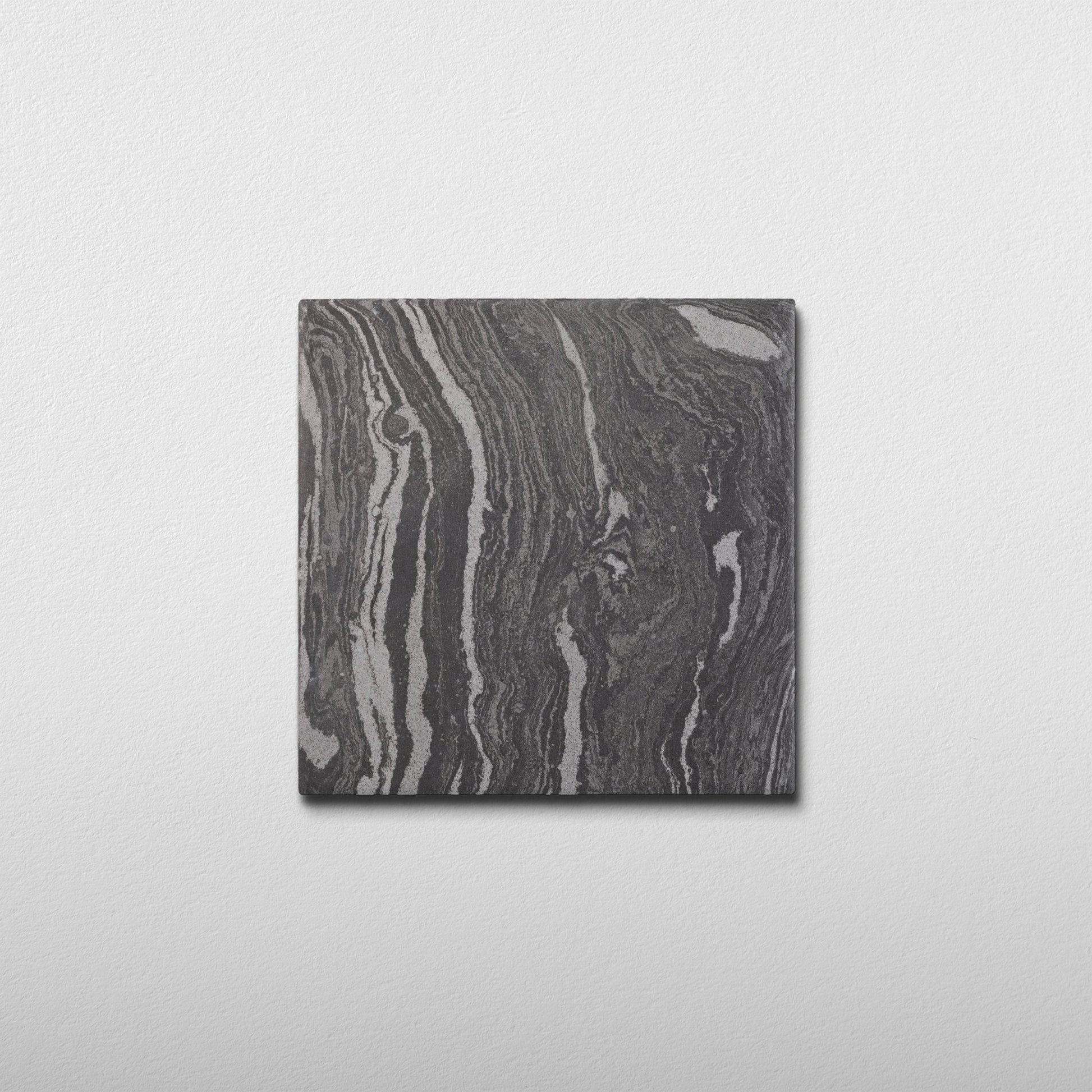 Ebru Meteor Grey 8x8 Full Body Porcelain Tile - Cemento Collection