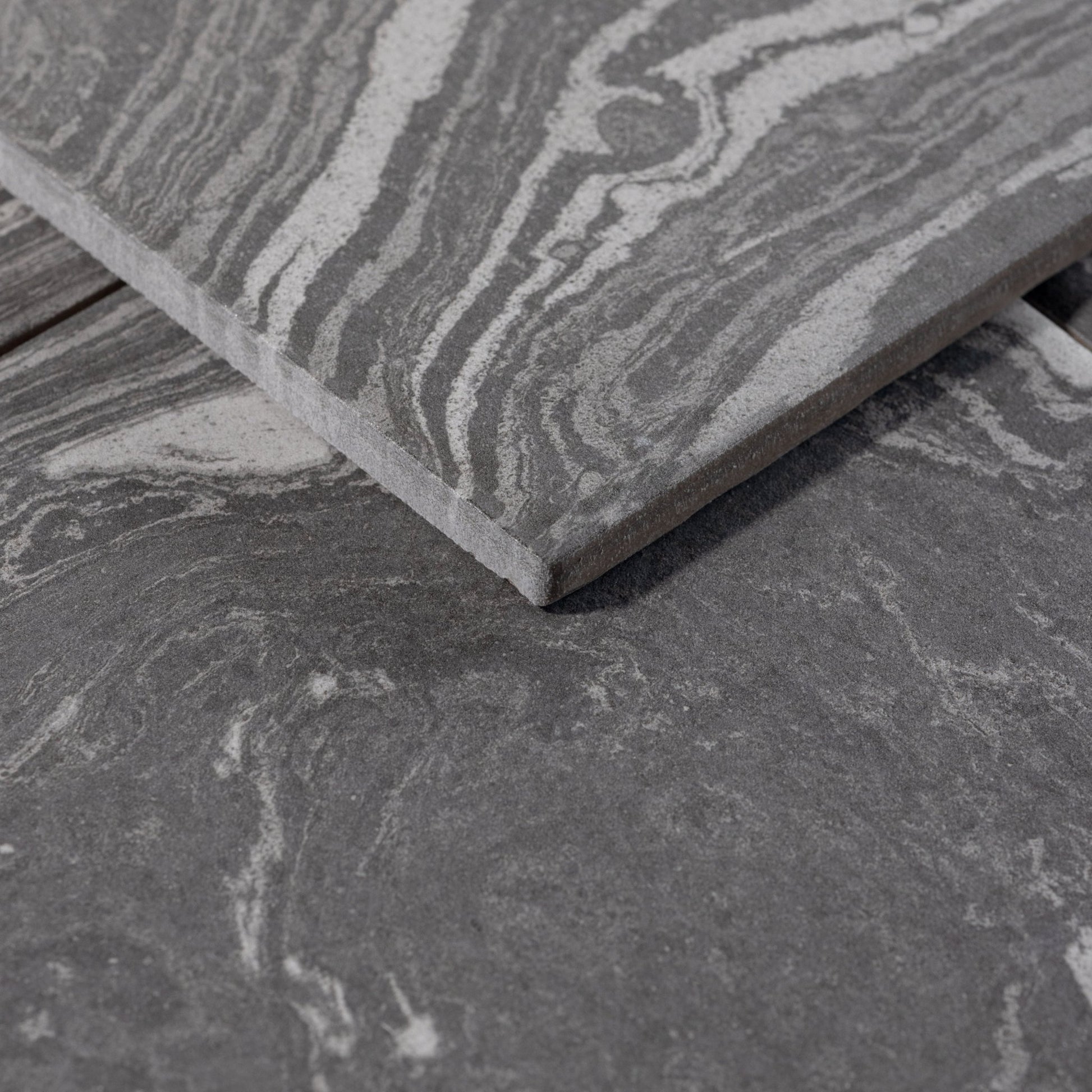 Ebru Meteor Grey 8x8 Full Body Porcelain Tile - Cemento Collection