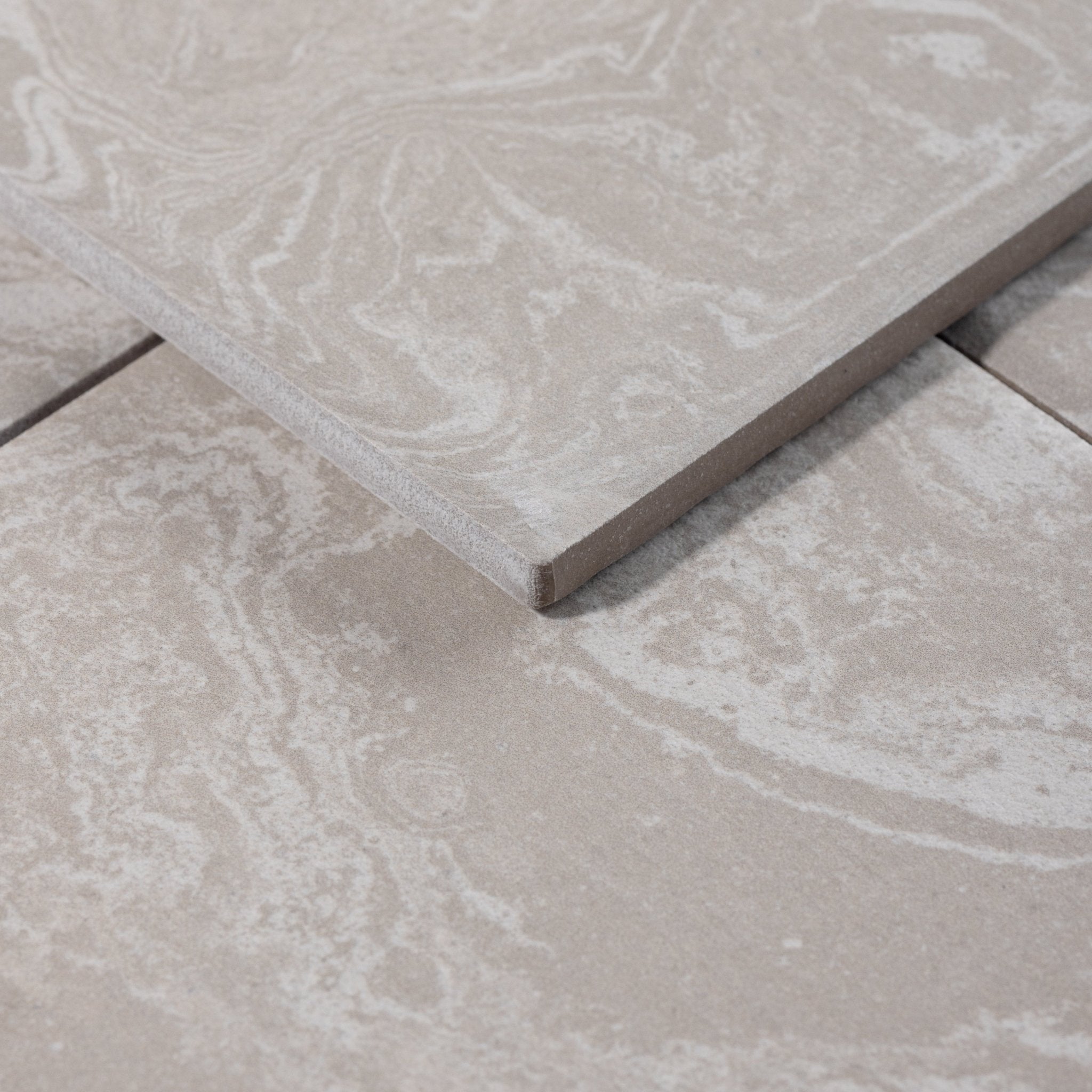 Ebru Pale Bone 8x8 Full Body Porcelain Tile - Cemento Collection