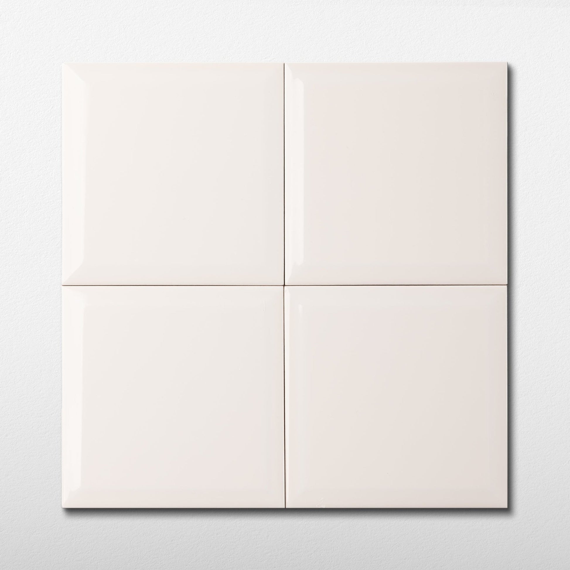 Eggshell White 6X6 Bevelled Tile