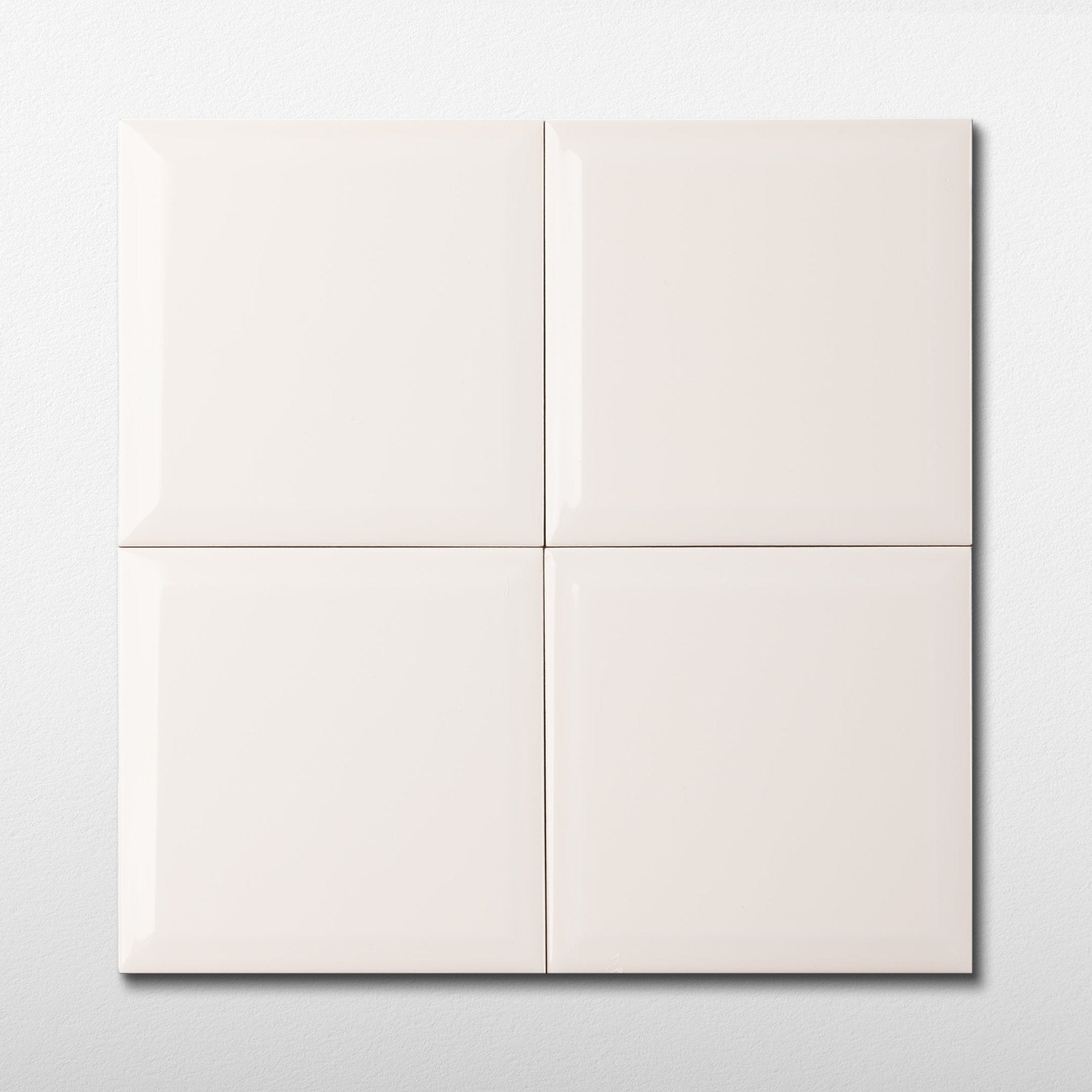 Eggshell White 6X6 Bevelled Tile