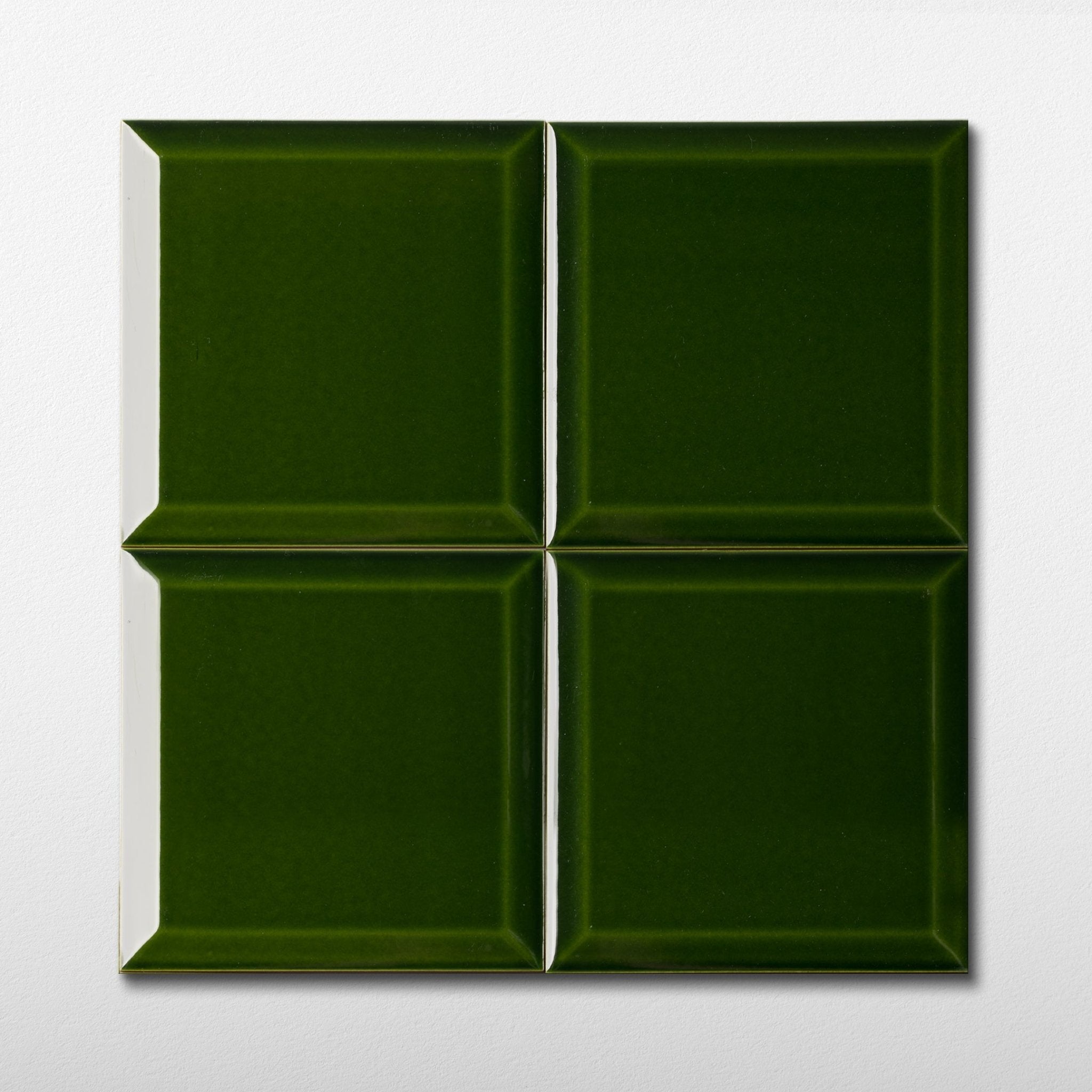 Emerald Green Bevelled Wall Tile 6x6 - Cemento Collection