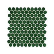 Emerald Green Glossy Jumbo Penny Round Mosaic Tile - Cemento Collection
