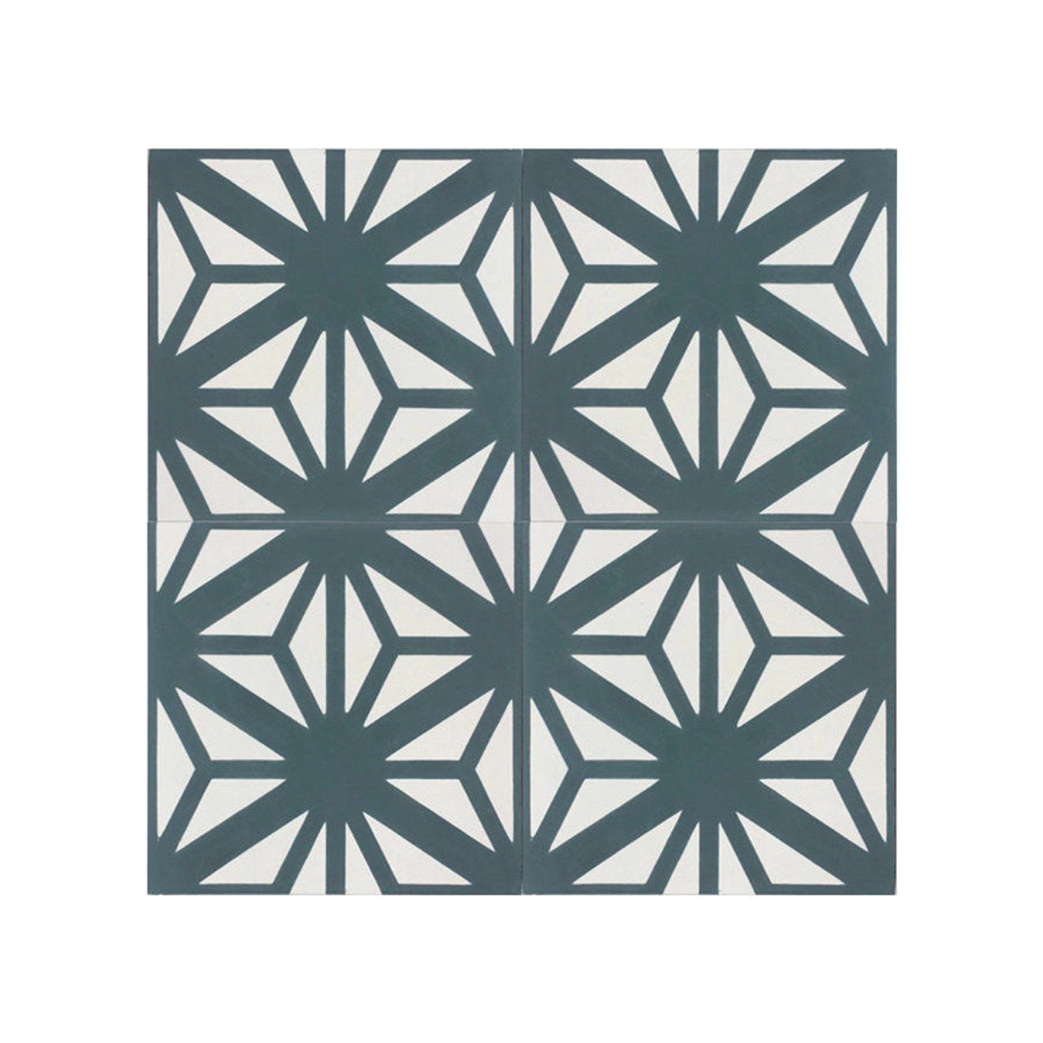 Estrella Teal Green Cement Tile - Lot of 95 Sq ft - Cemento Collection