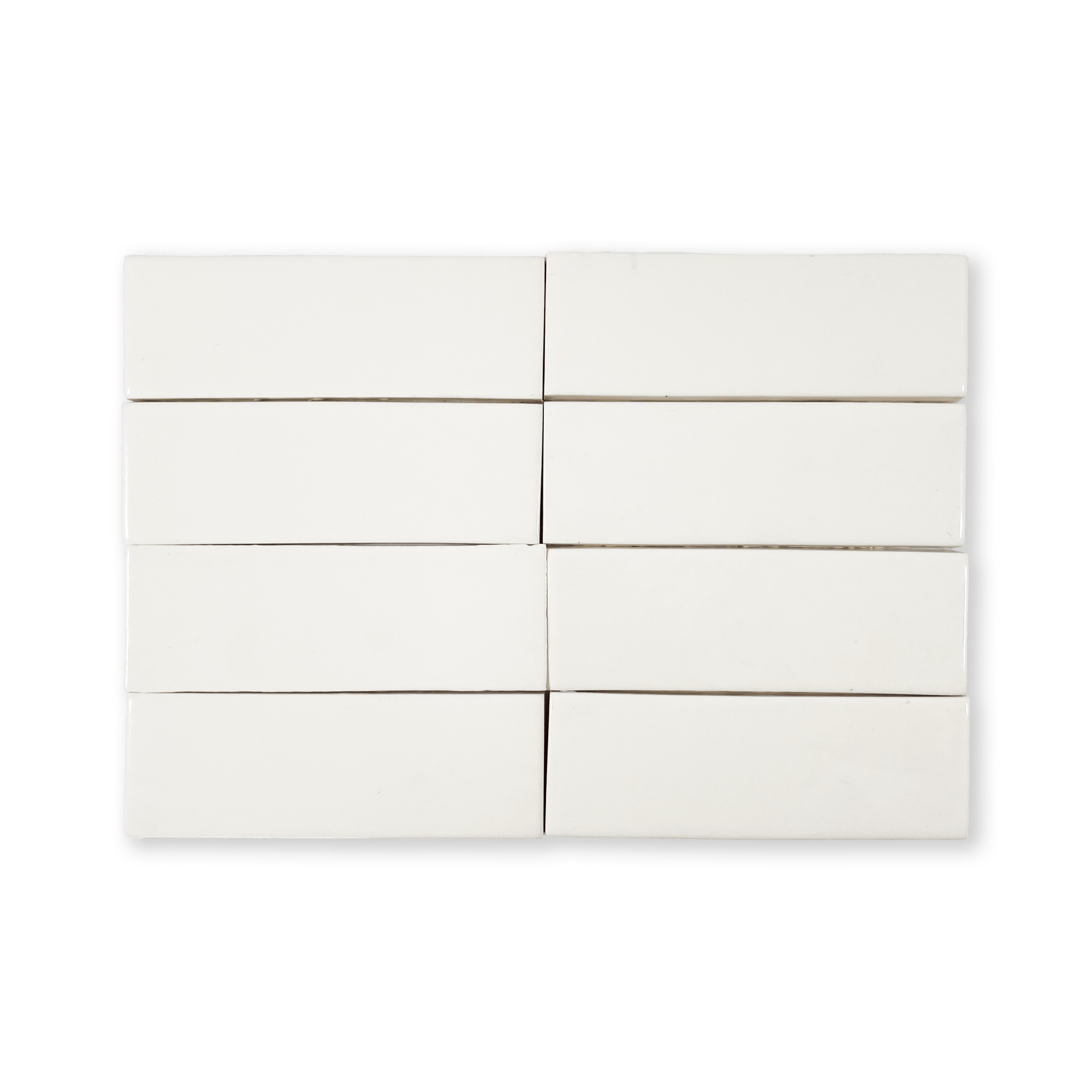 Extruded Handmade 2x6 Off White Glossy Subway Tile - Lot of 25 Sq ft - Cemento Collection