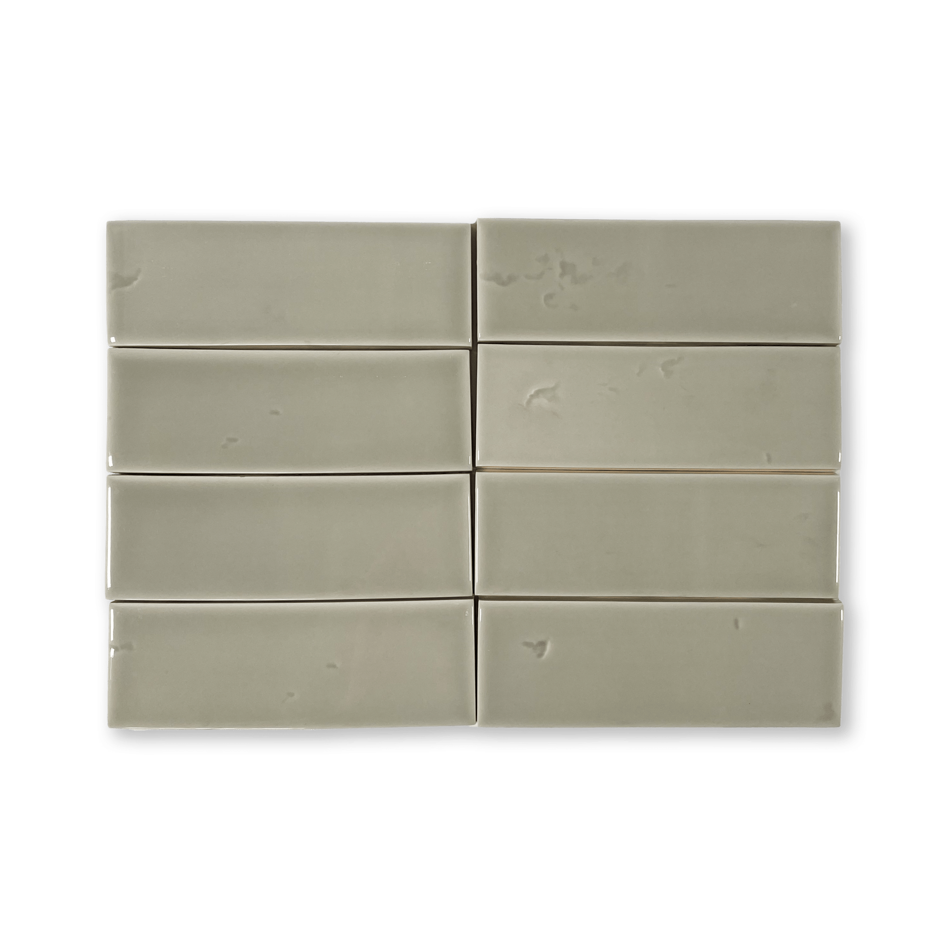 Extruded Handmade 2x6 Sage Green Glossy Subway Tile - Lot of 110 Sq ft - Cemento Collection