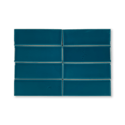 Extruded Handmade 2x6 Samos Blue Glossy Subway Tile - Lot of 130 Sq ft - Cemento Collection