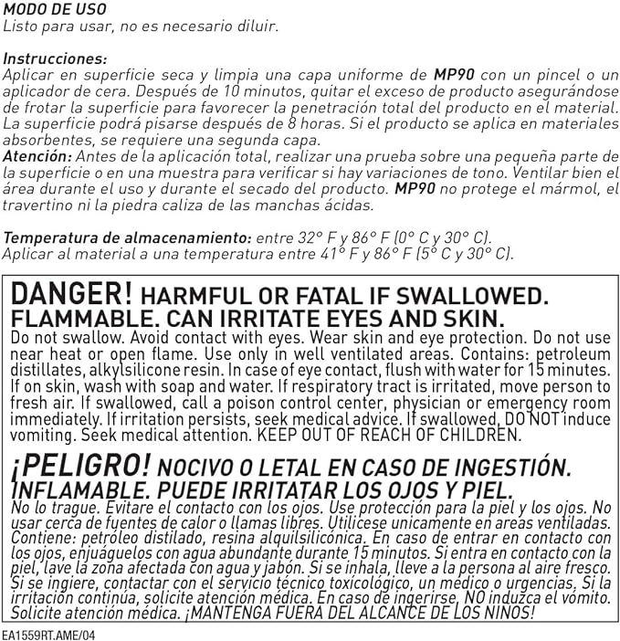 FILA MP90 - Natural Look Penetrating Sealer - 1 Qt (946 mL) = (up to 405 sq.ft.) - Cemento Collection
