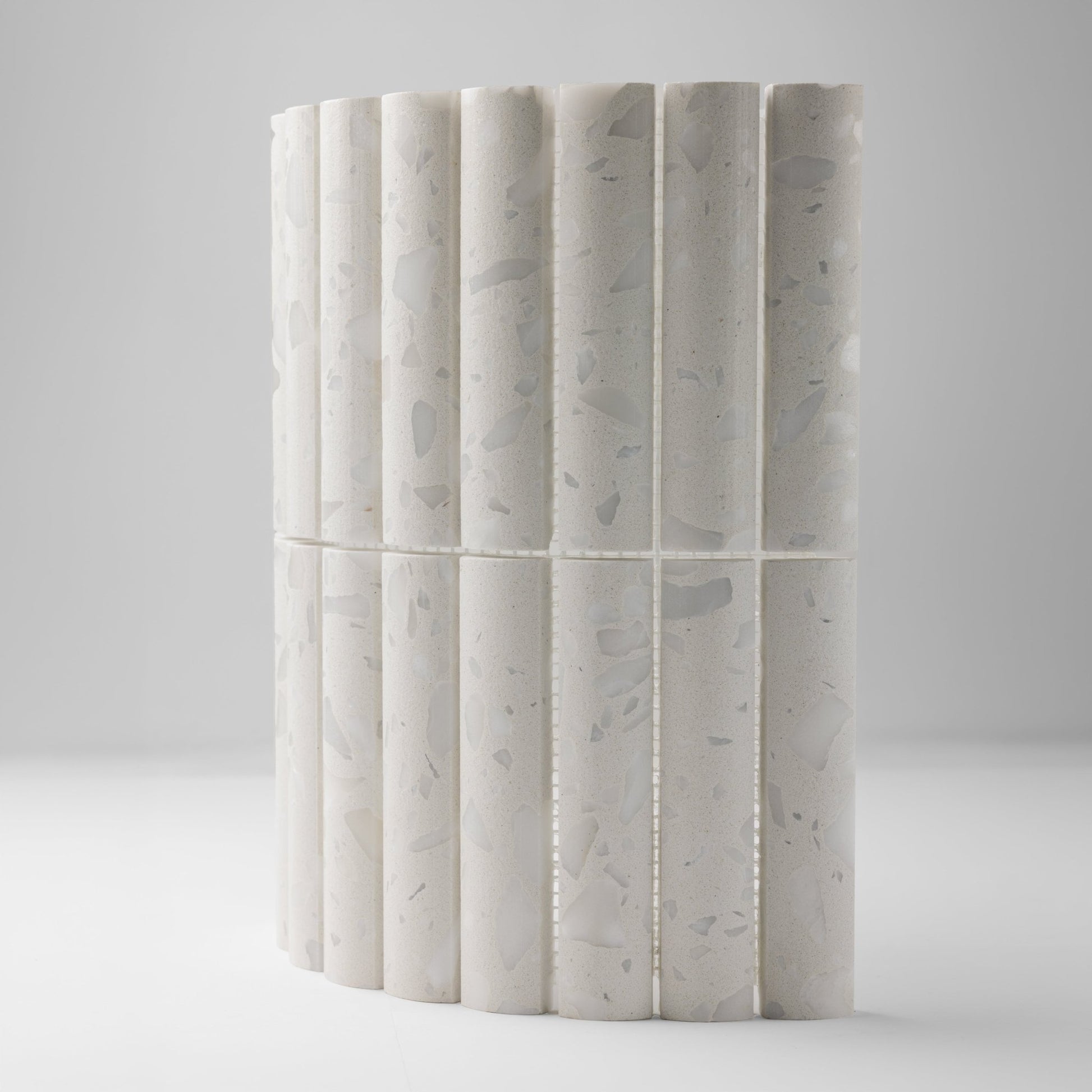 Fluted Asinara Terrazzo Honed Mosaic Tile