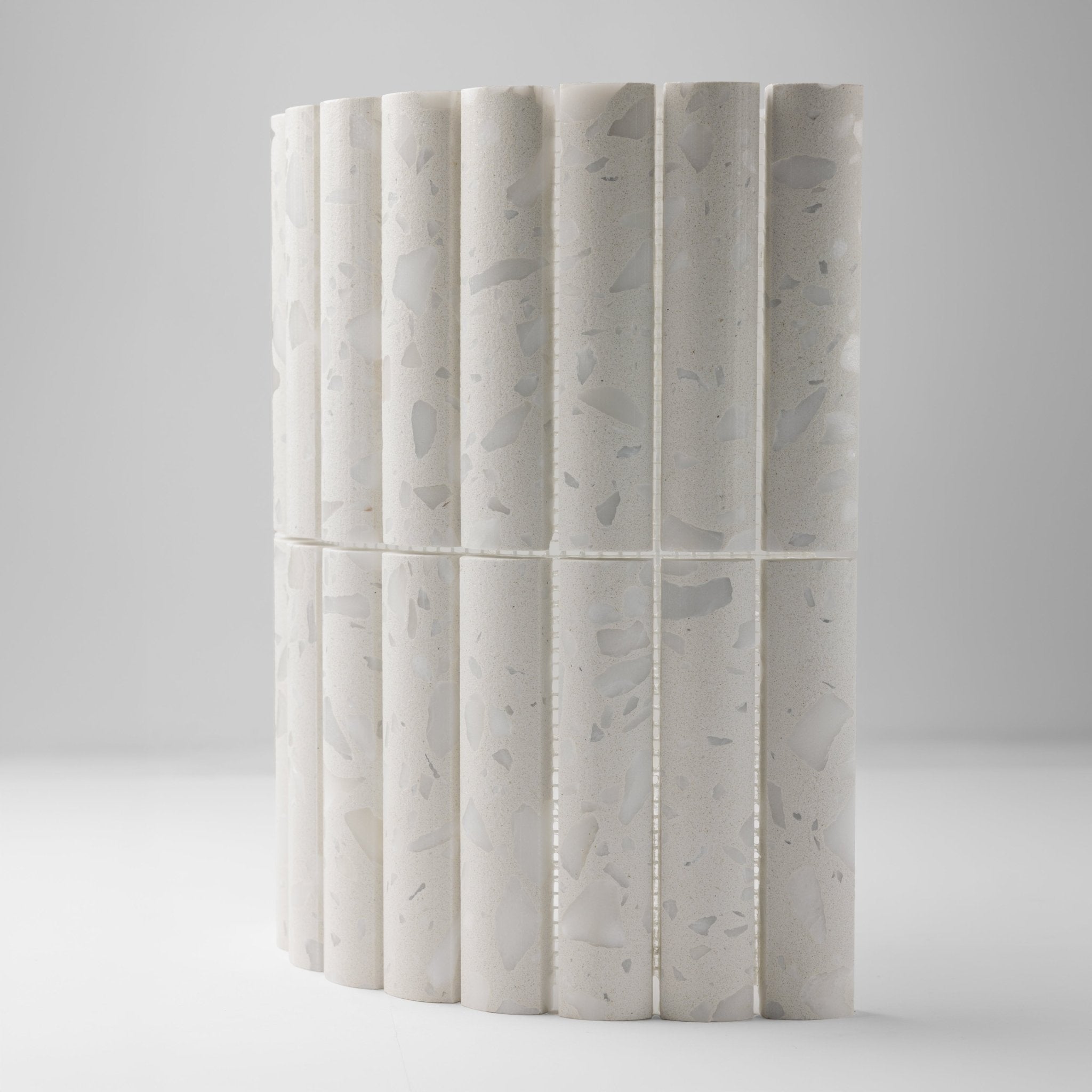 Fluted Asinara Terrazzo Honed Mosaic Tile