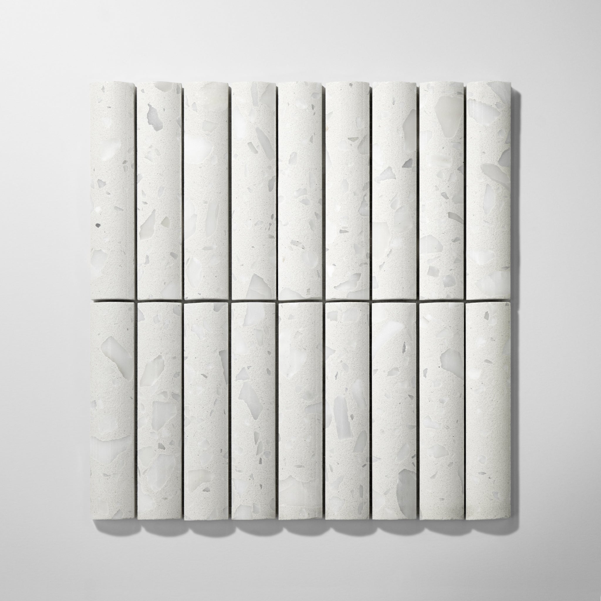 Fluted Asinara Terrazzo Honed Mosaic Tile