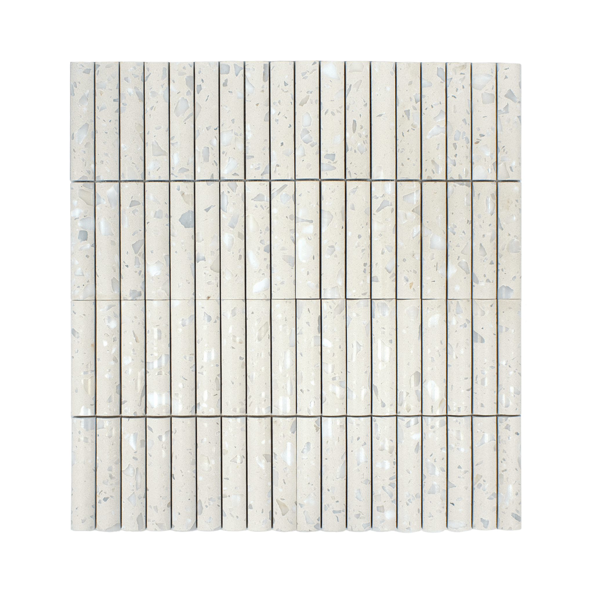 Fluted Asinara Terrazzo Honed Mosaic Tile - Cemento Collection