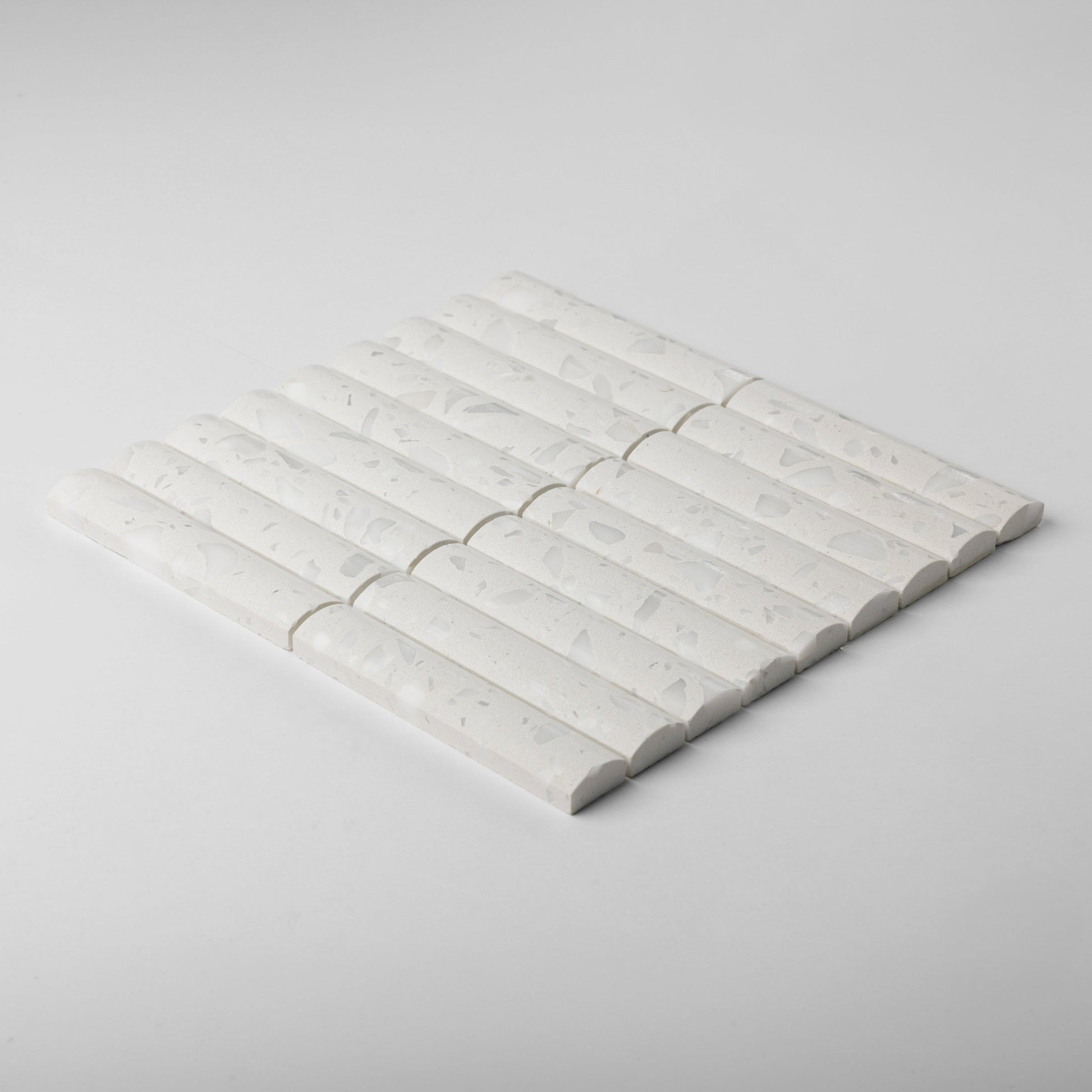 3D Fluted Asinara Terrazzo Honed Mosaic Tile