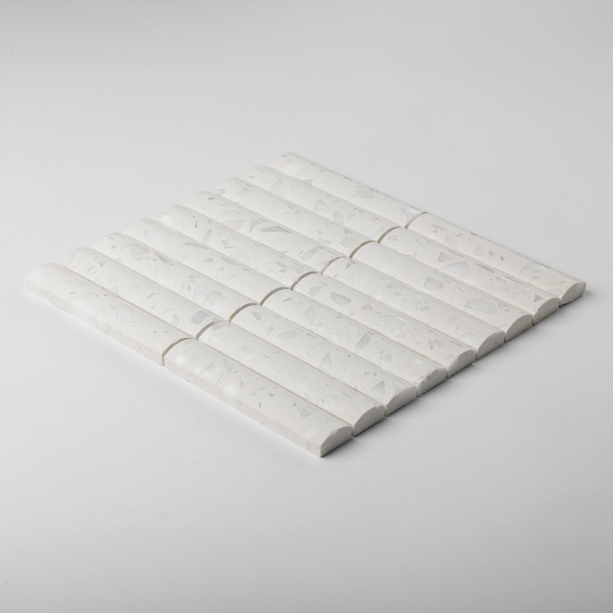 3D Fluted Asinara Terrazzo Honed Mosaic Tile