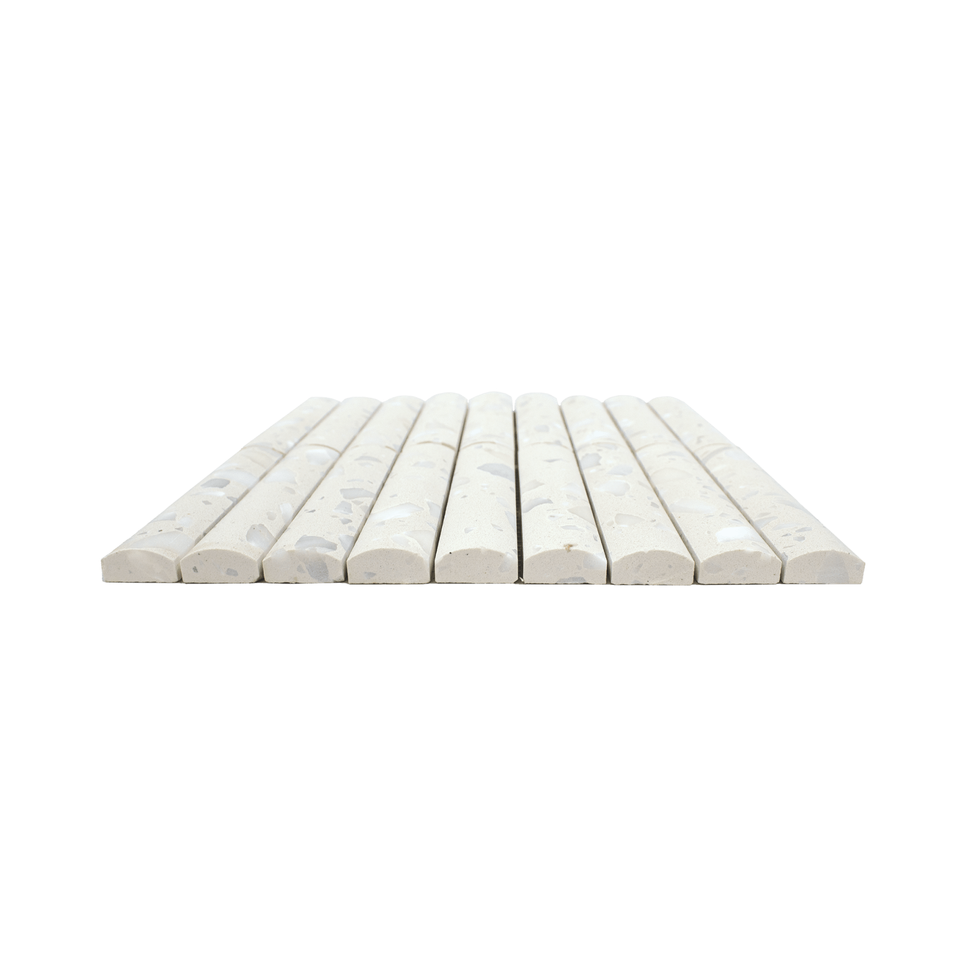 Fluted Asinara Terrazzo Honed Mosaic Tile - Cemento Collection