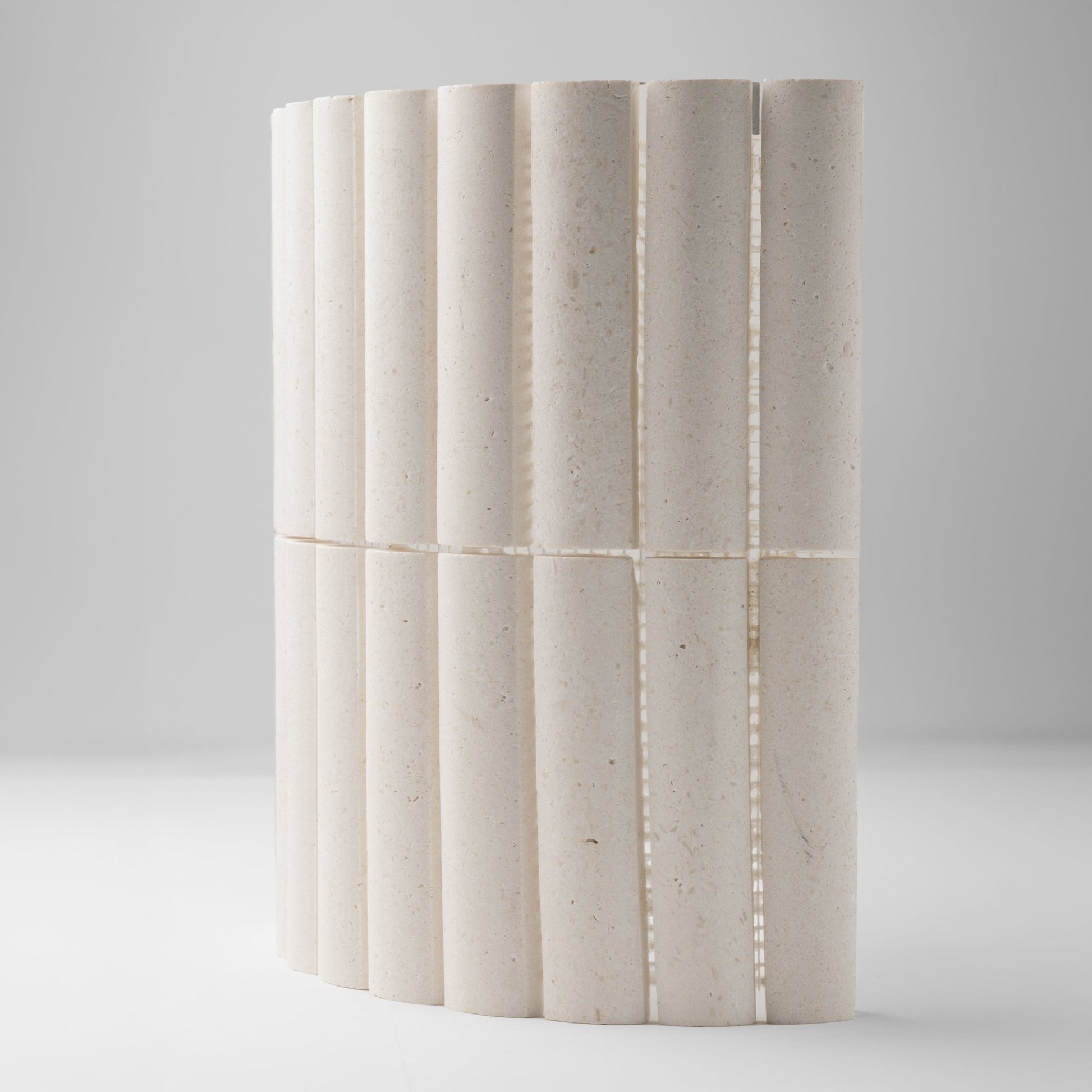 Natural stone Fluted Beige Limestone Honed Mosaic Tile