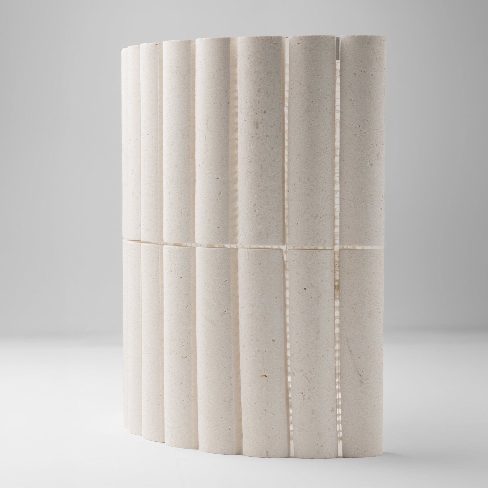Natural stone Fluted Beige Limestone Honed Mosaic Tile