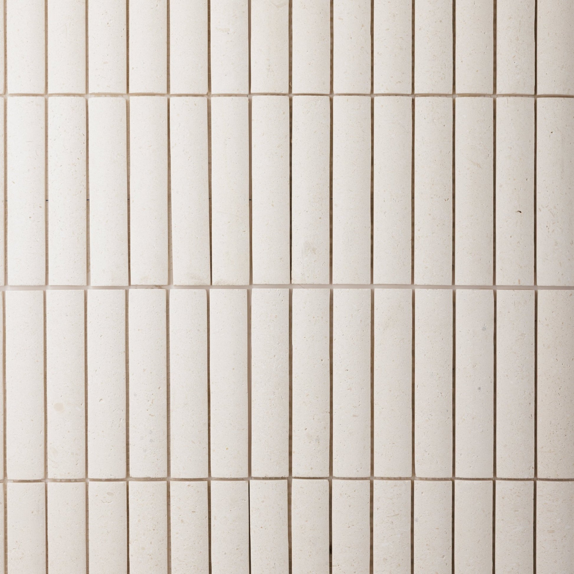Fluted Beige Limestone Mosaic Tile
