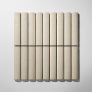 Fluted Beige Limestone Honed Mosaic Tile