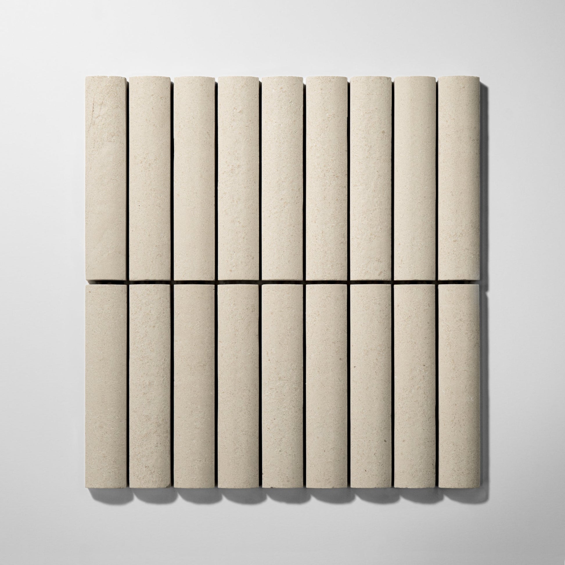 Fluted Beige Limestone Honed Mosaic Tile
