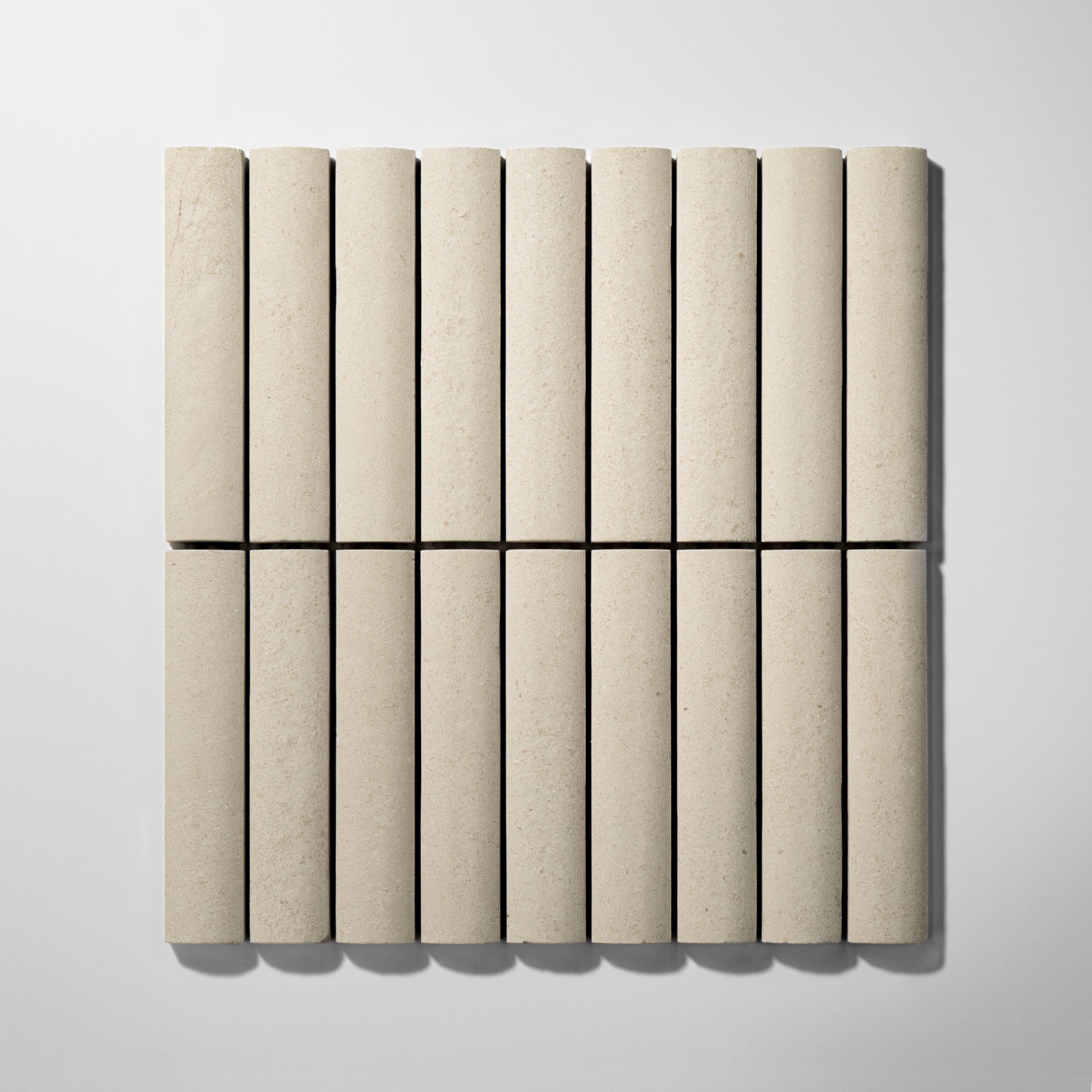 Fluted Beige Limestone Honed Mosaic Tile