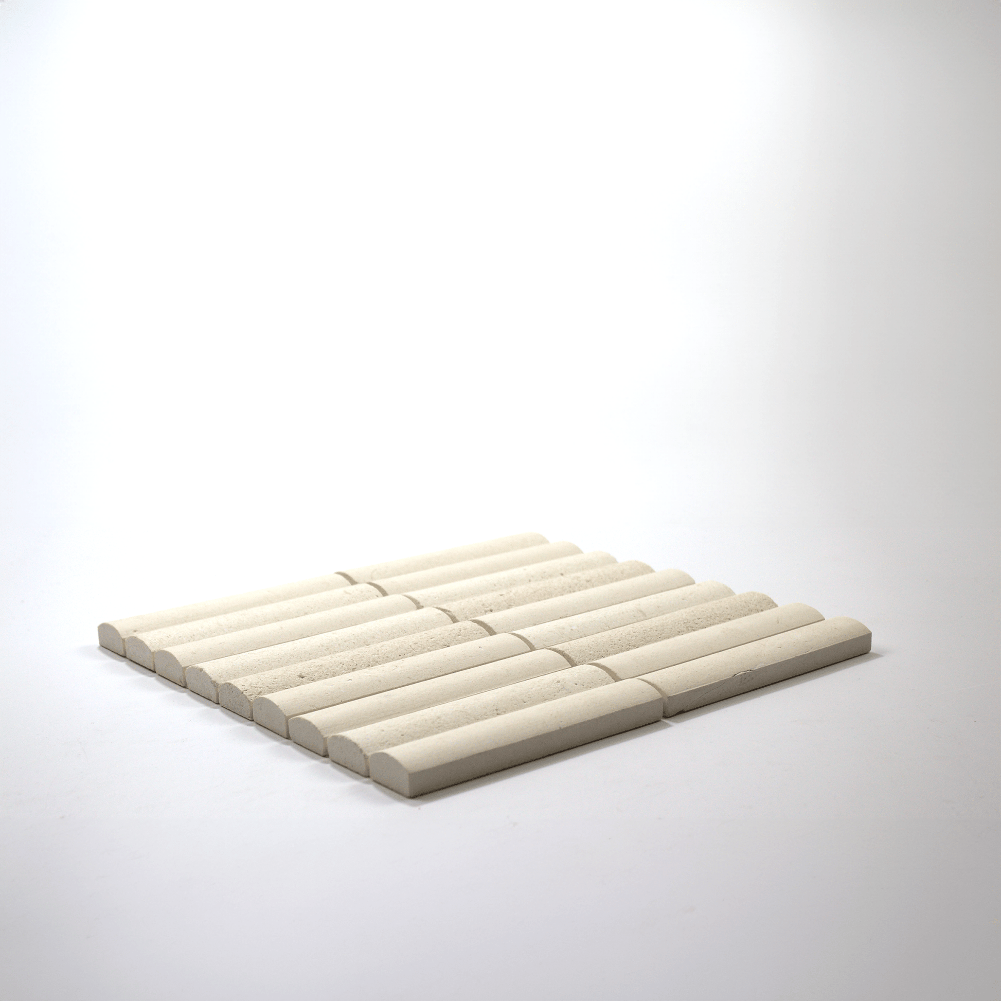 Fluted Beige Limestone Honed Mosaic Tile - Cemento Collection