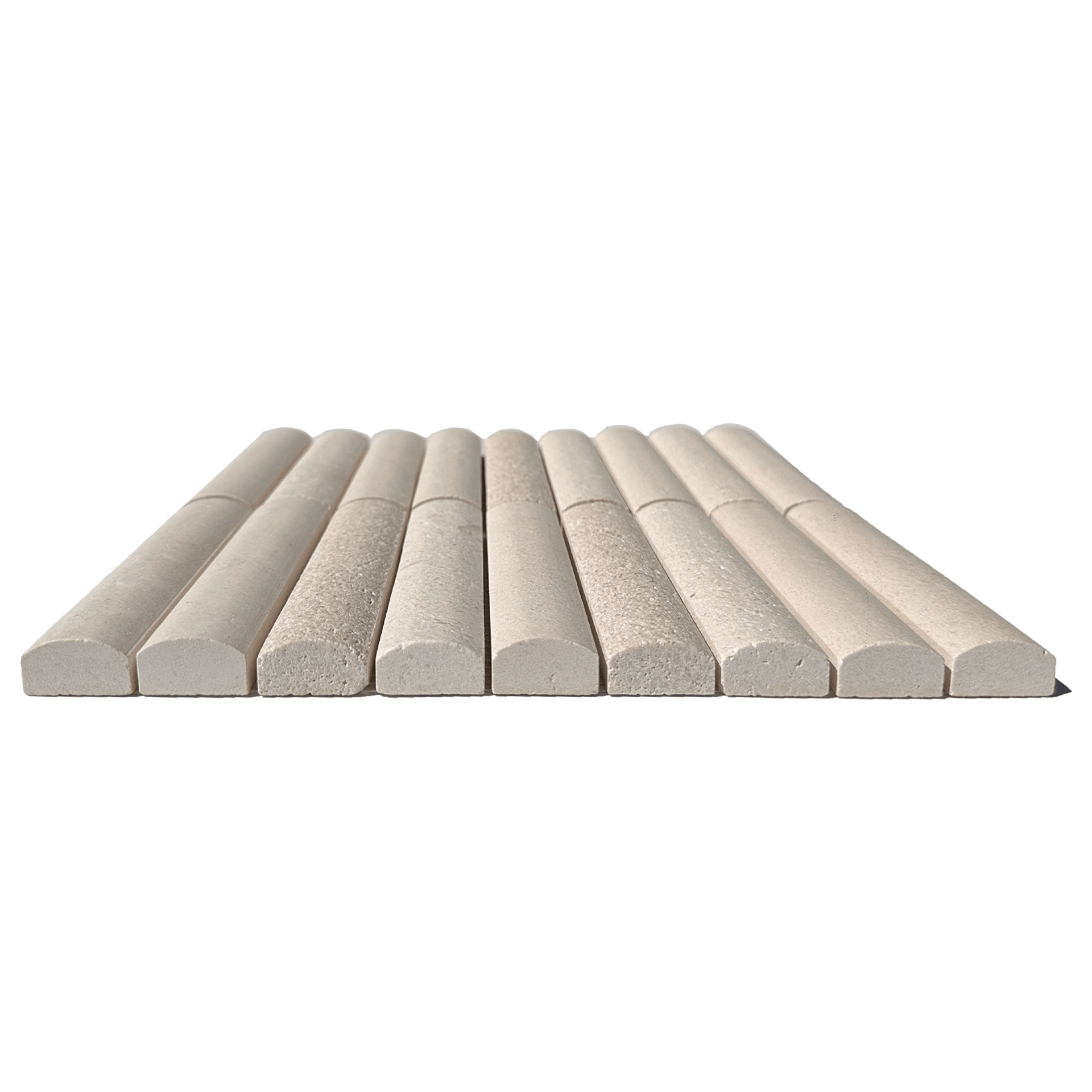Fluted Beige Limestone Honed Mosaic Tile - Cemento Collection