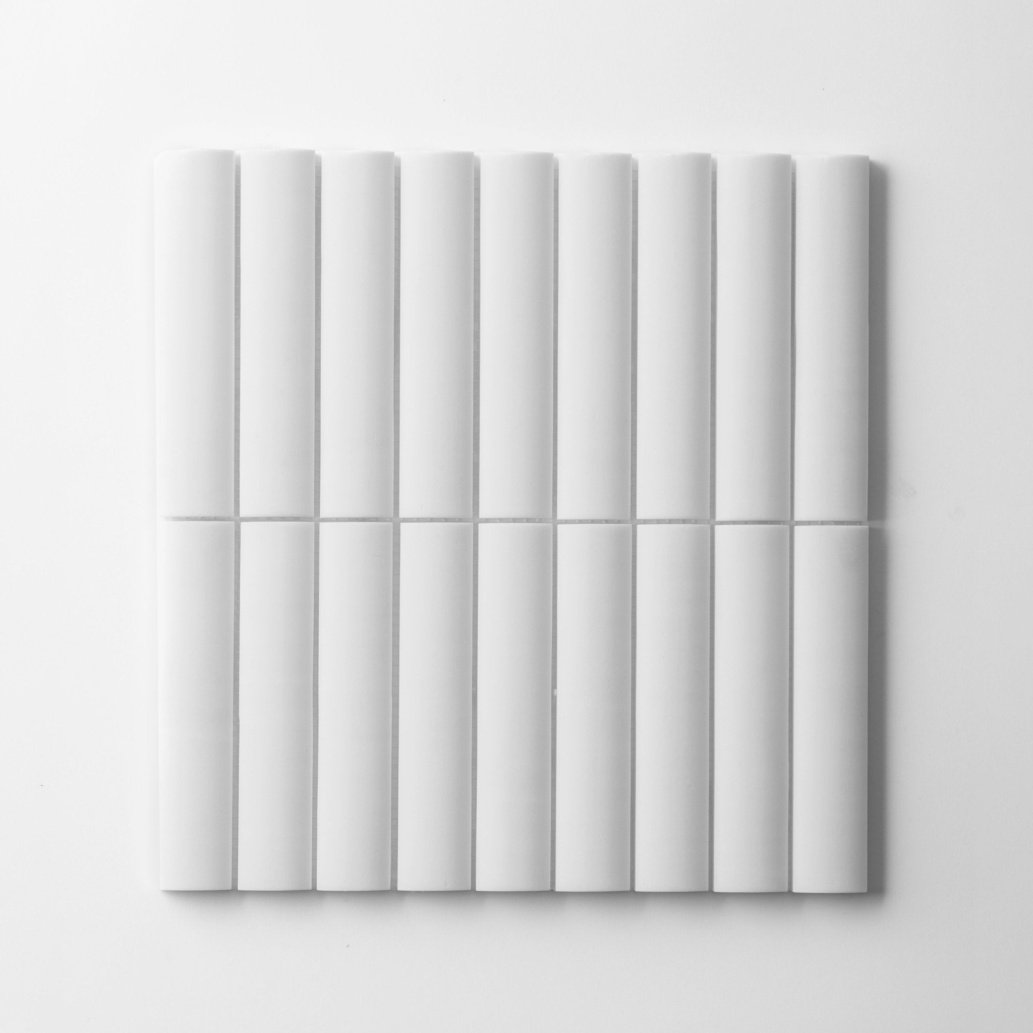 Fluted Bianco Dolomite Marble Honed Mosaic Tile | Cemento Collection