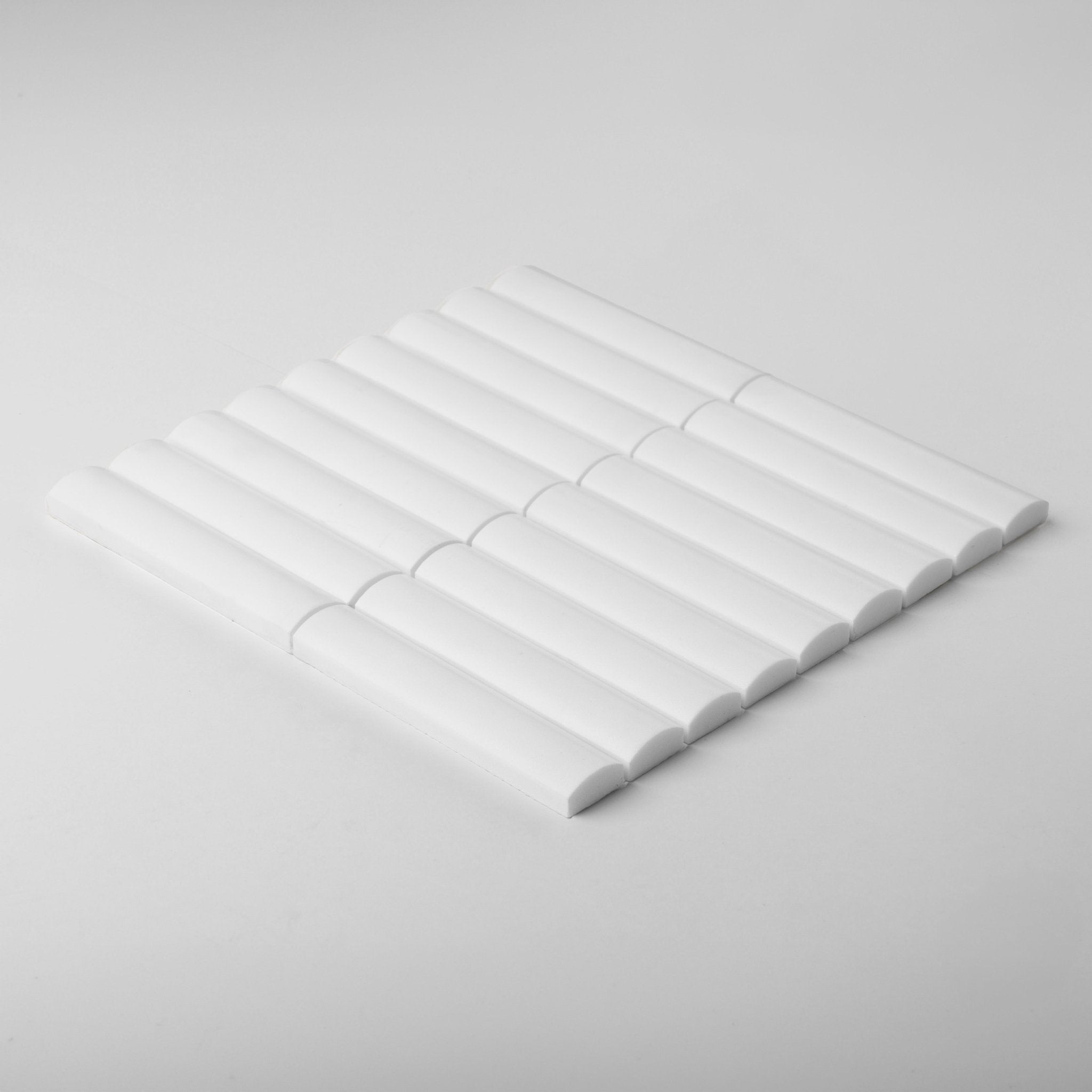 3D Fluted Bianco Dolomite Marble Honed Mosaic Tile