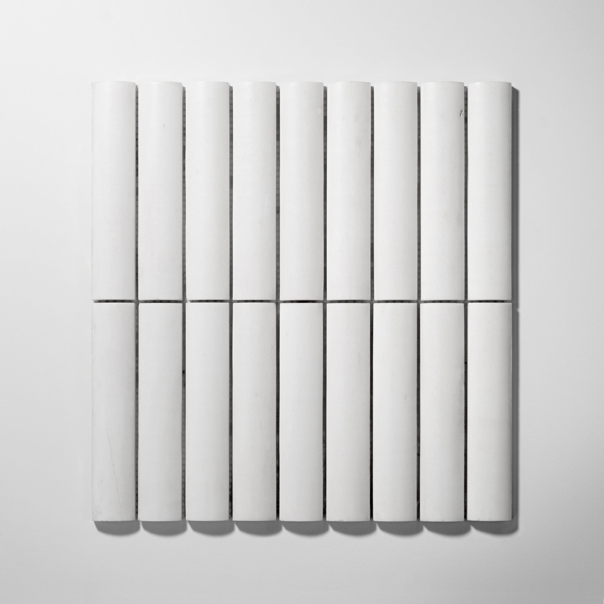 Fluted Bianco Dolomite Marble Honed Mosaic Tile