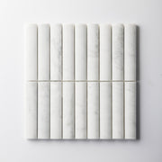 Fluted Calacatta Gold Marble Polished Mosaic Tile