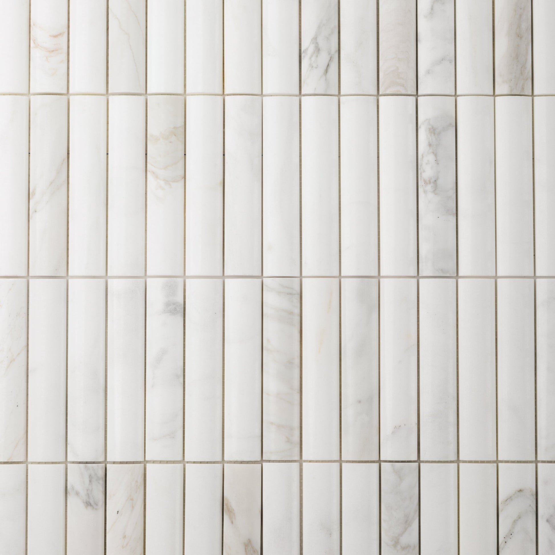 Fluted Calacatta Gold Marble Mosaic Tile