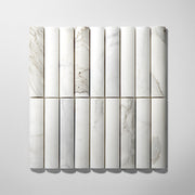 Fluted Calacatta Gold Marble Polished Mosaic Tile