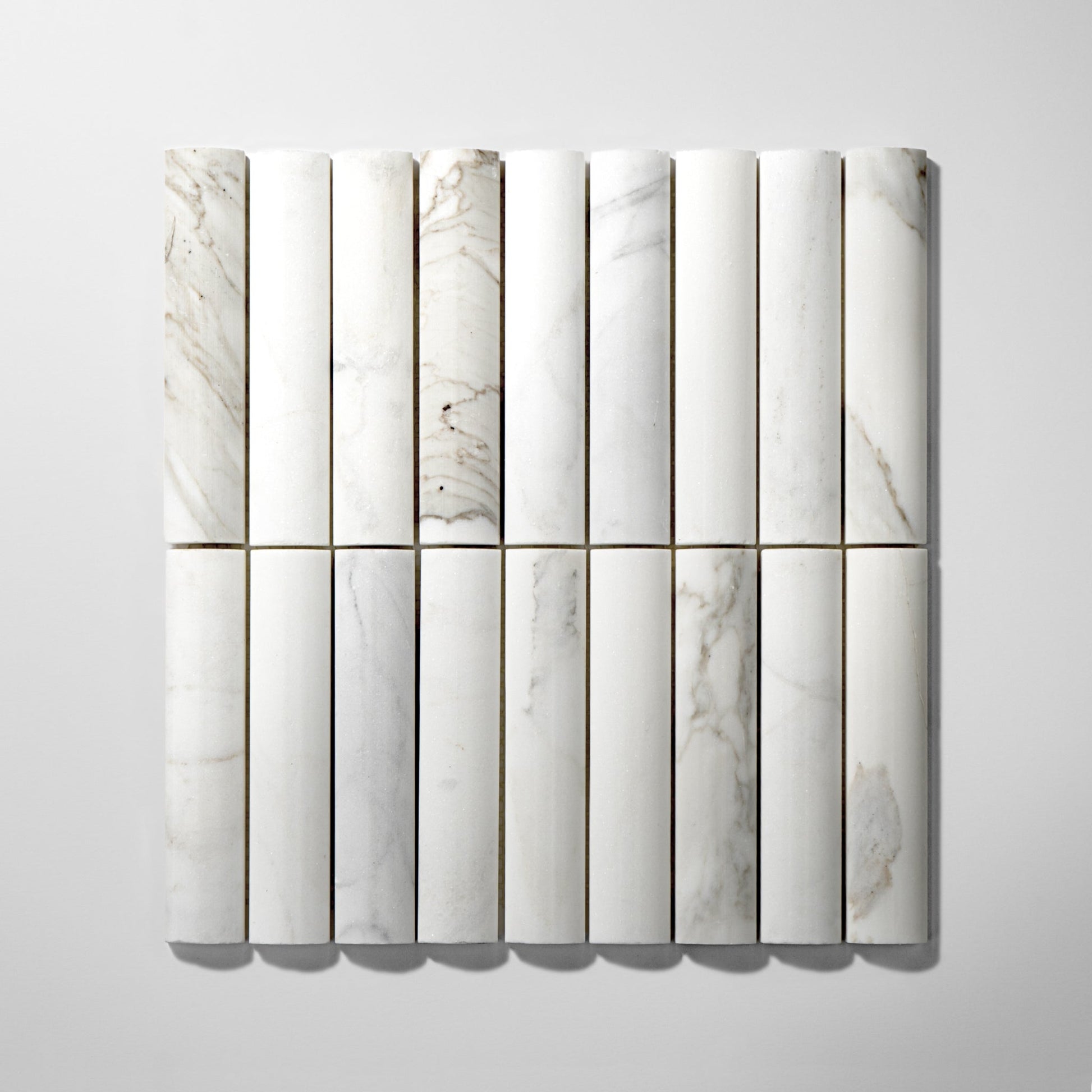 Fluted Calacatta Gold Marble Polished Mosaic Tile