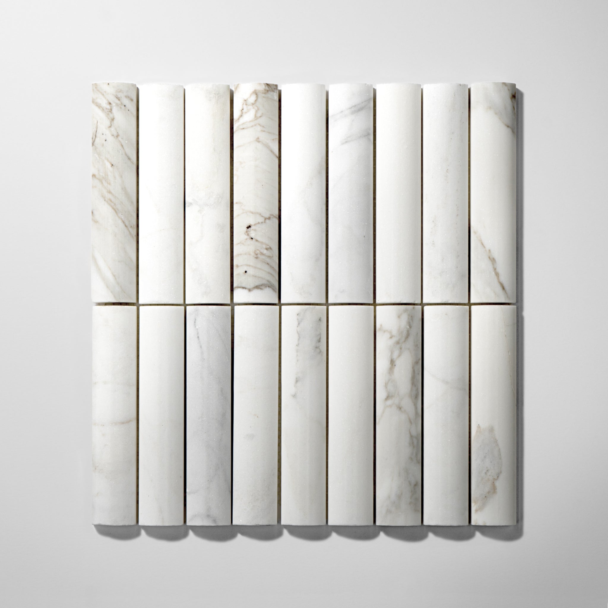 Fluted Calacatta Gold Marble Polished Mosaic Tile