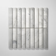 Fluted Carrara Marble Honed Mosaic Tile