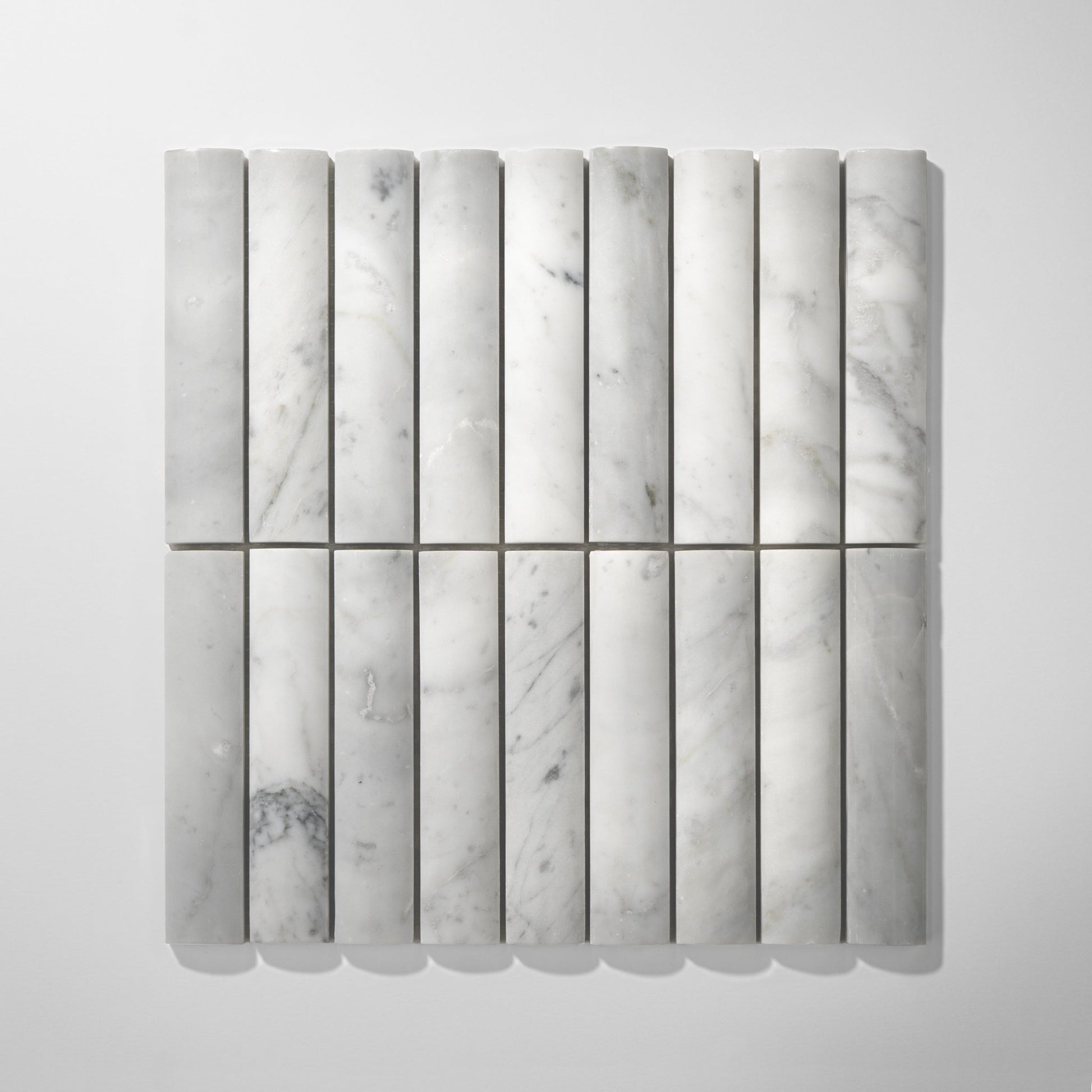 Fluted Carrara Marble Honed Mosaic Tile