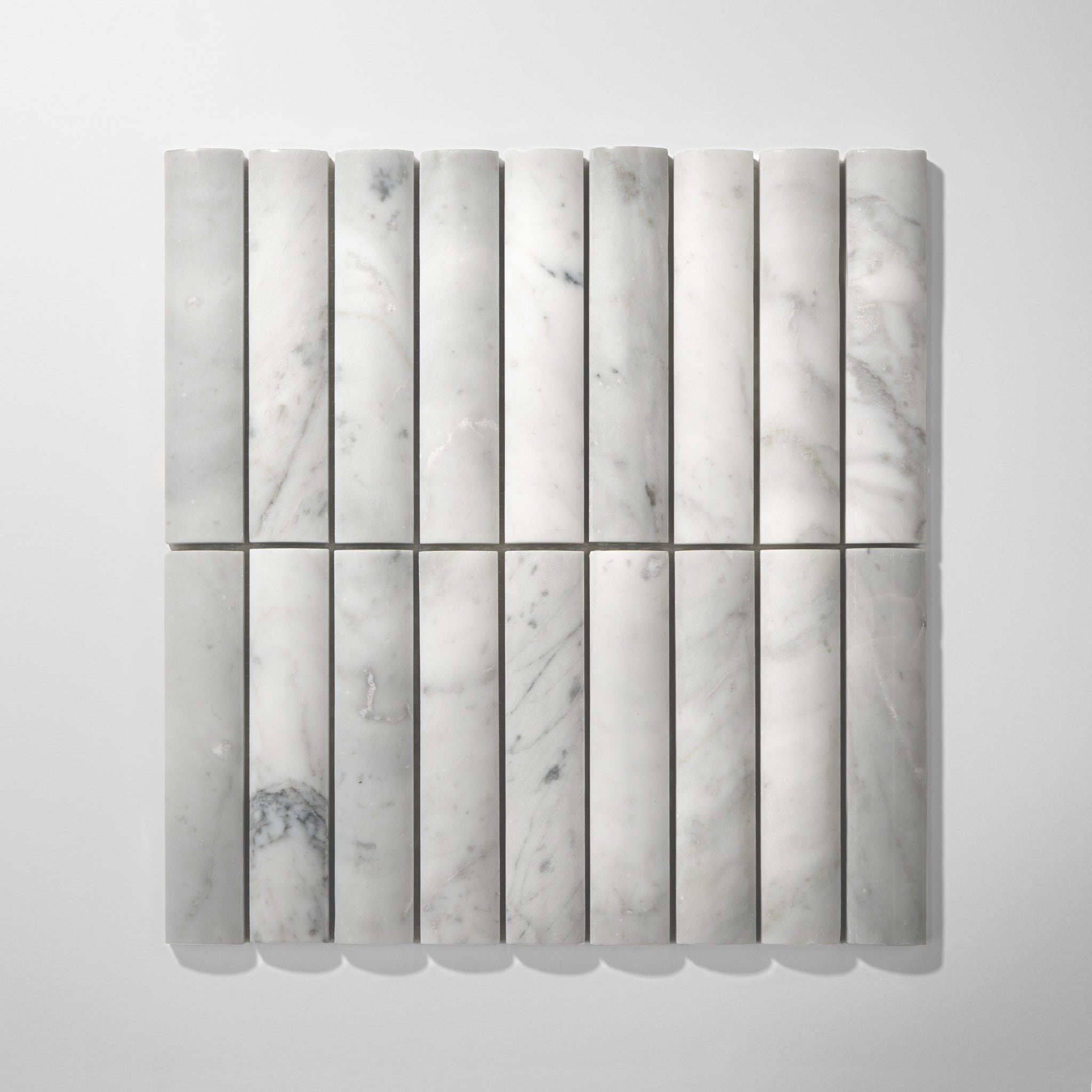 Fluted Carrara Marble Honed Mosaic Tile