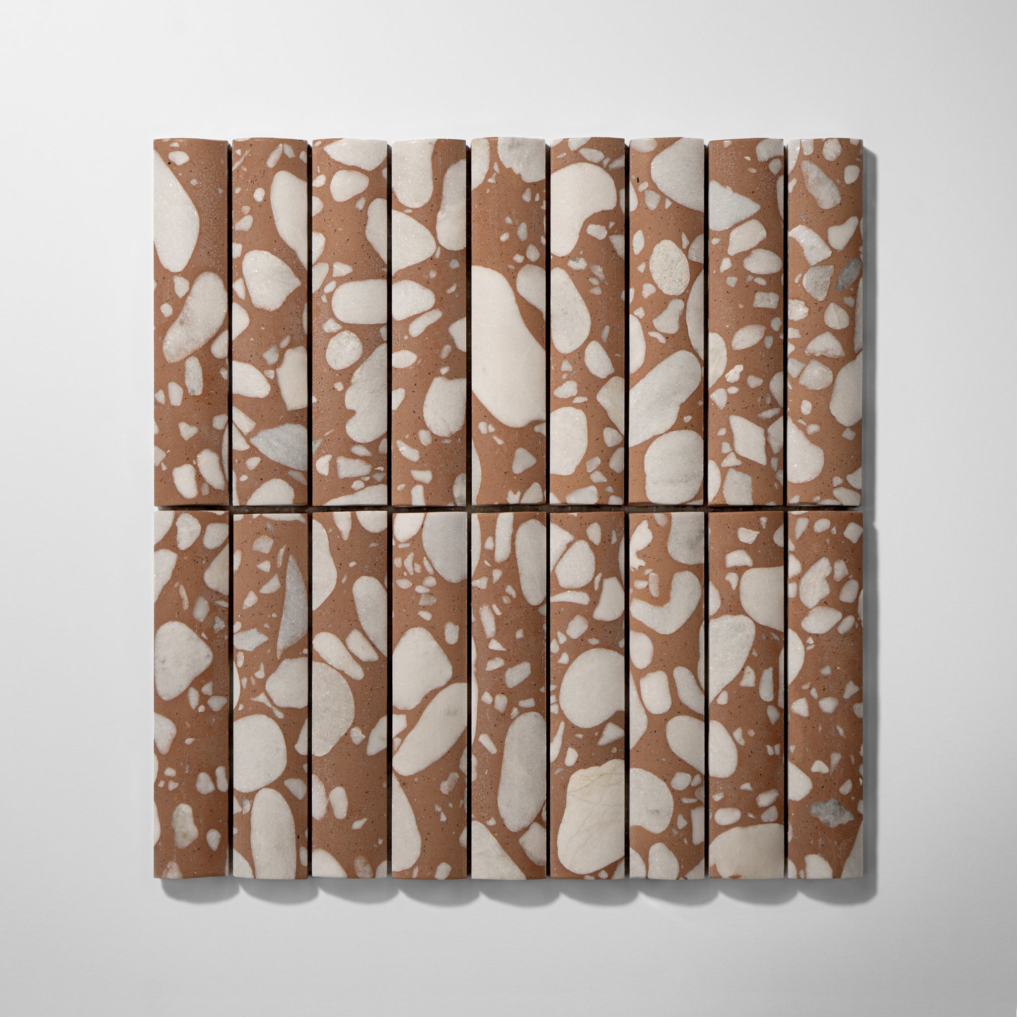 Fluted Clay Terrazzo Mosaic Tile