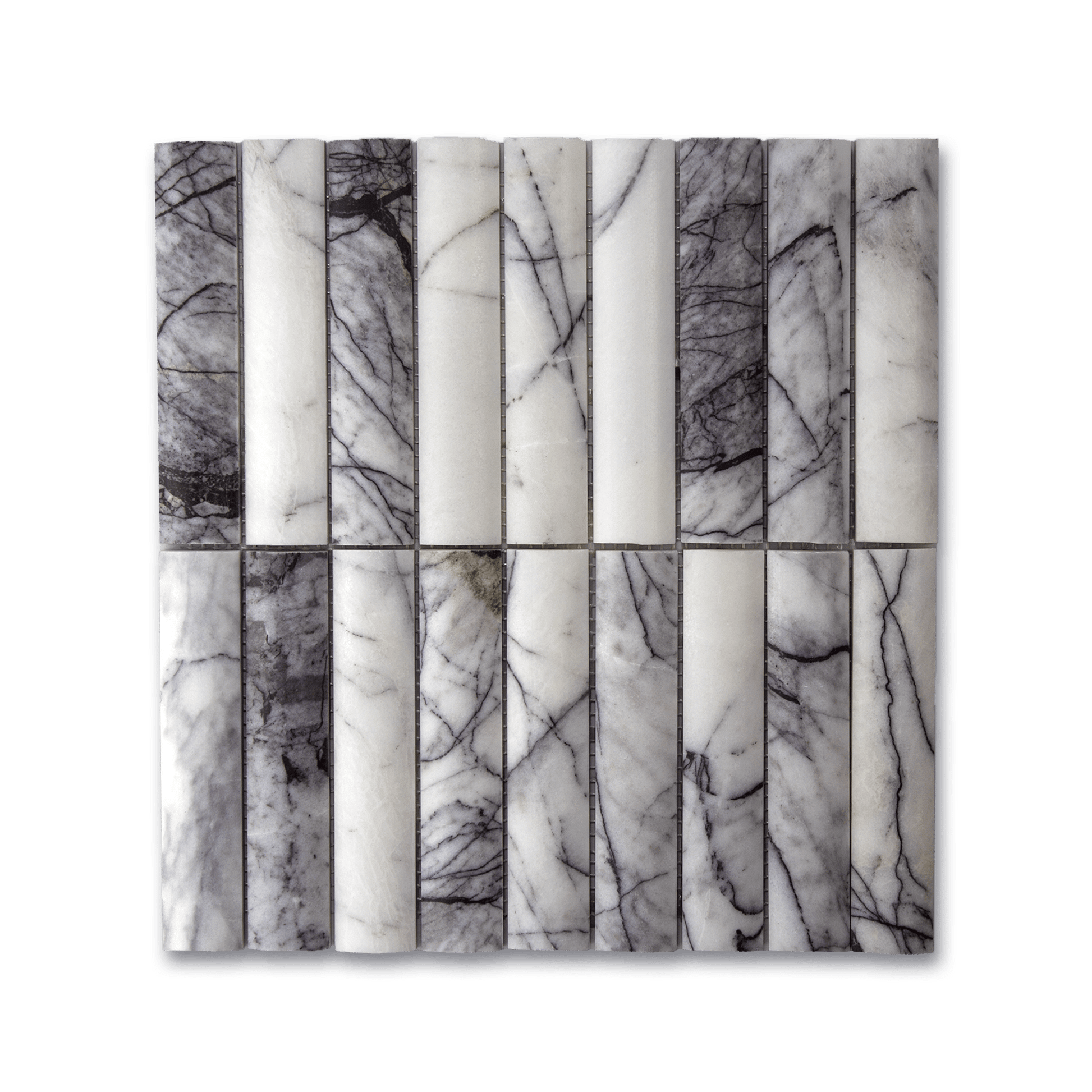 Fluted Lilac Marble Honed Mosaic Tile - Cemento Collection