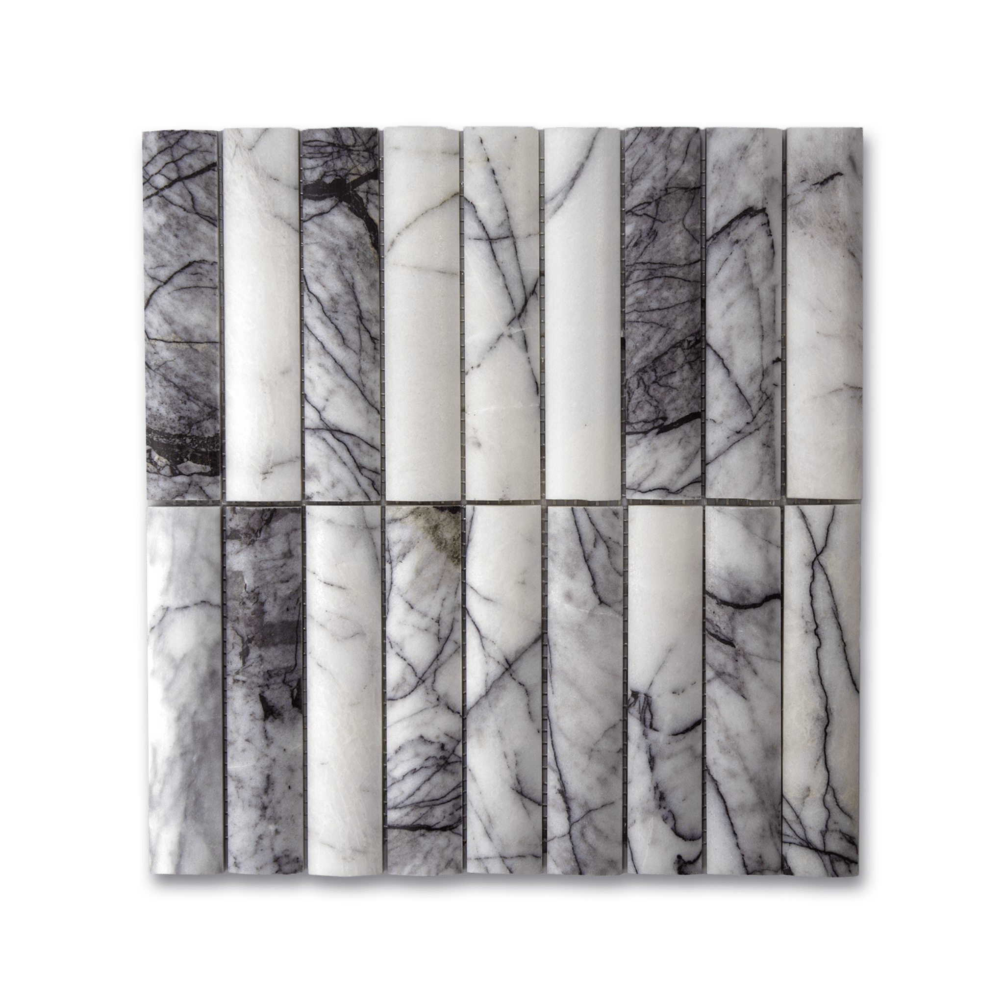 Fluted Lilac Marble Honed Mosaic Tile - Cemento Collection