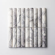 Fluted Lilac Marble Honed Mosaic Tile - Cemento Collection