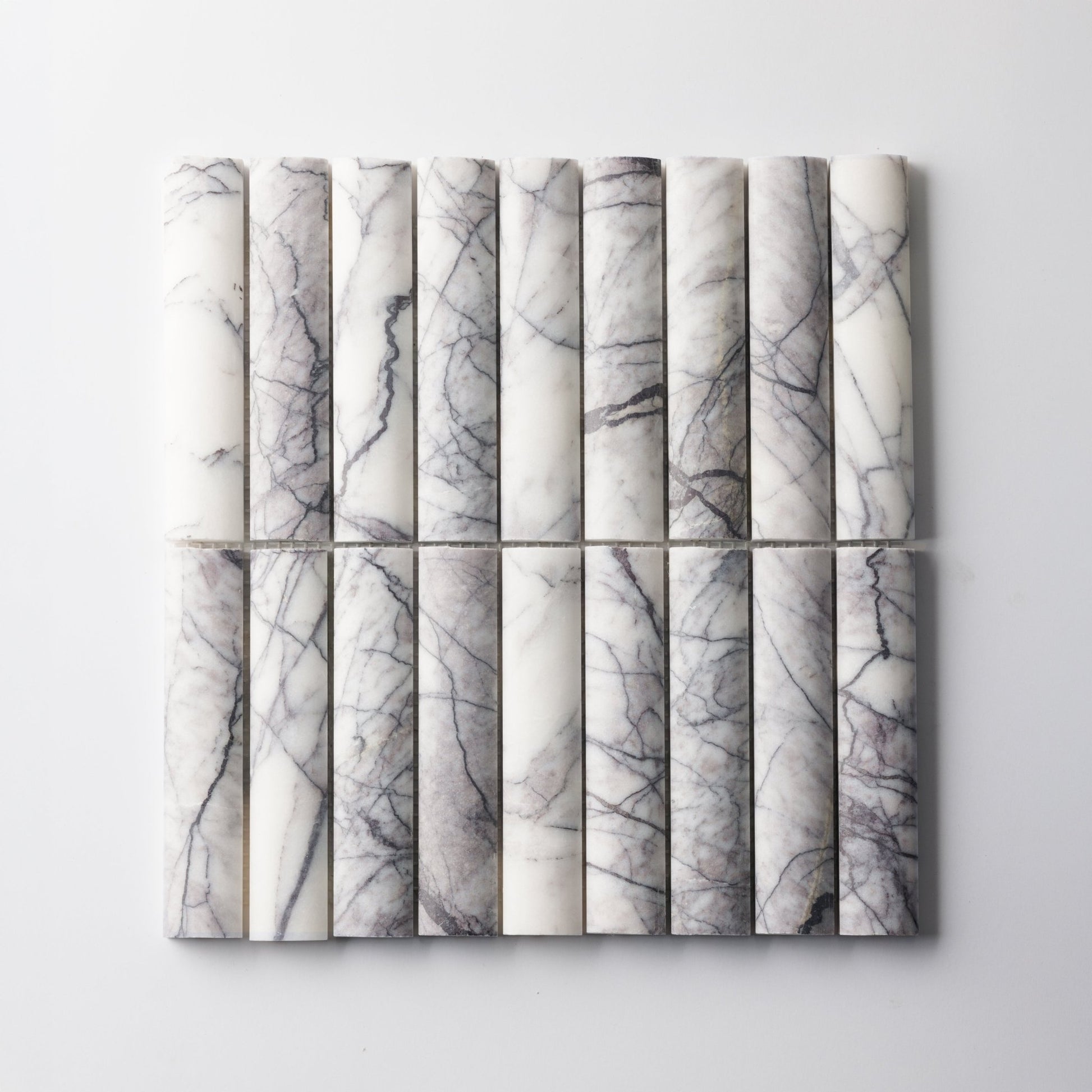 Fluted Lilac Marble Honed Mosaic Tile - Cemento Collection