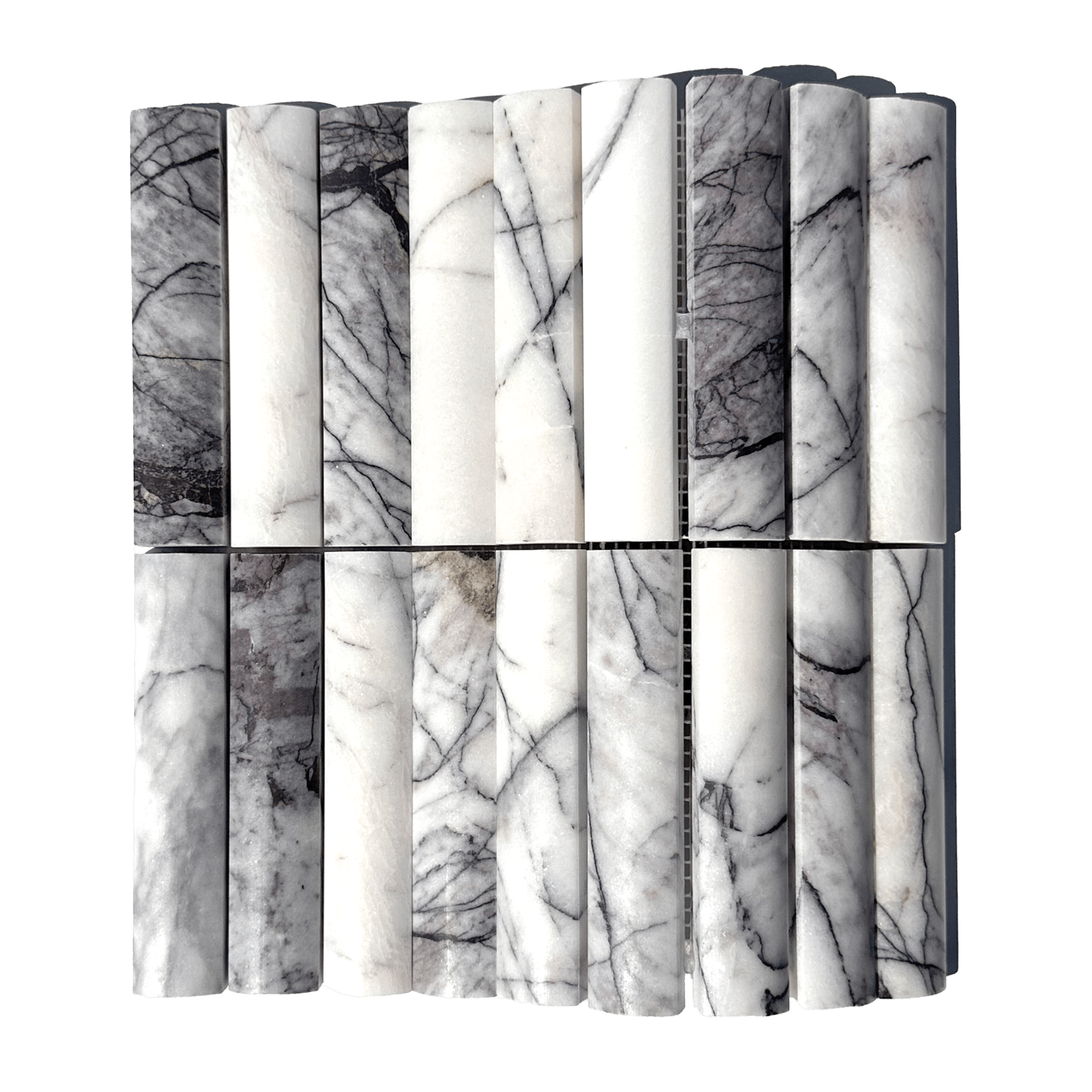 Fluted Lilac Marble Honed Mosaic Tile - Cemento Collection