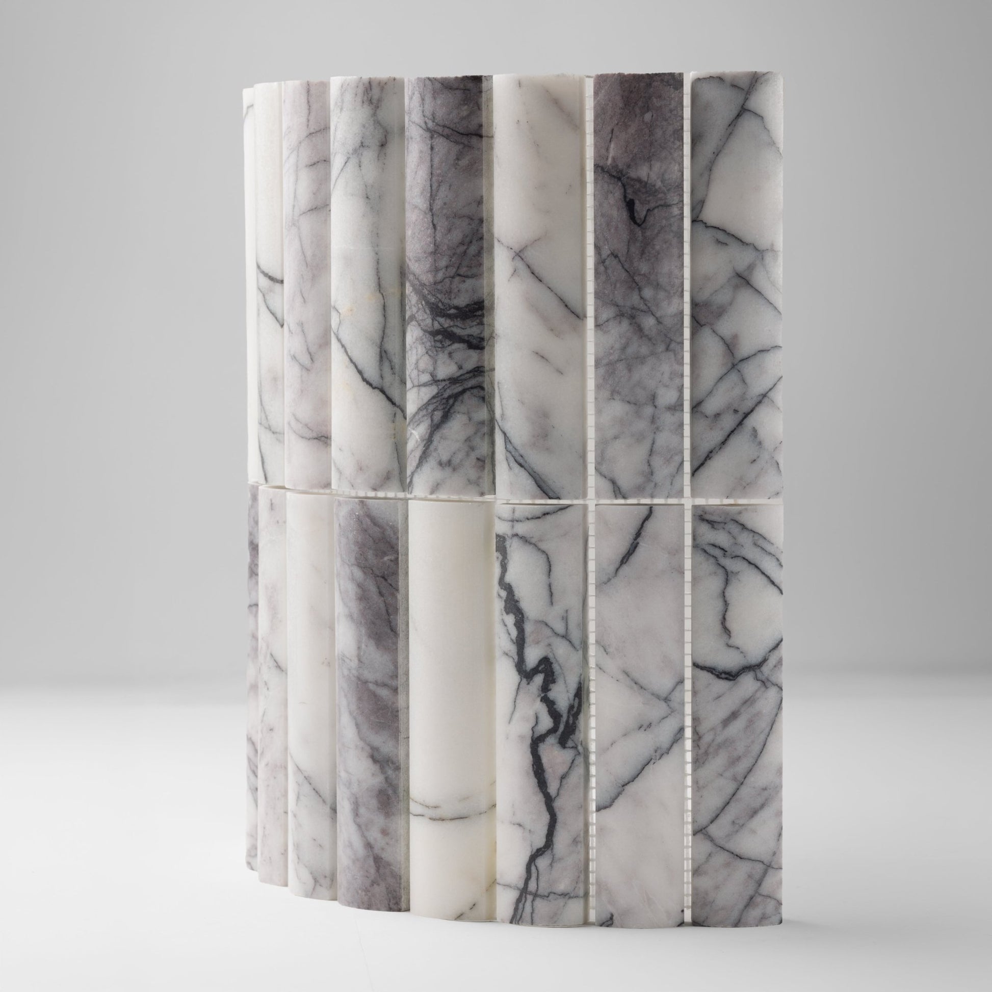 Fluted Lilac Marble Honed Mosaic Tile - Cemento Collection