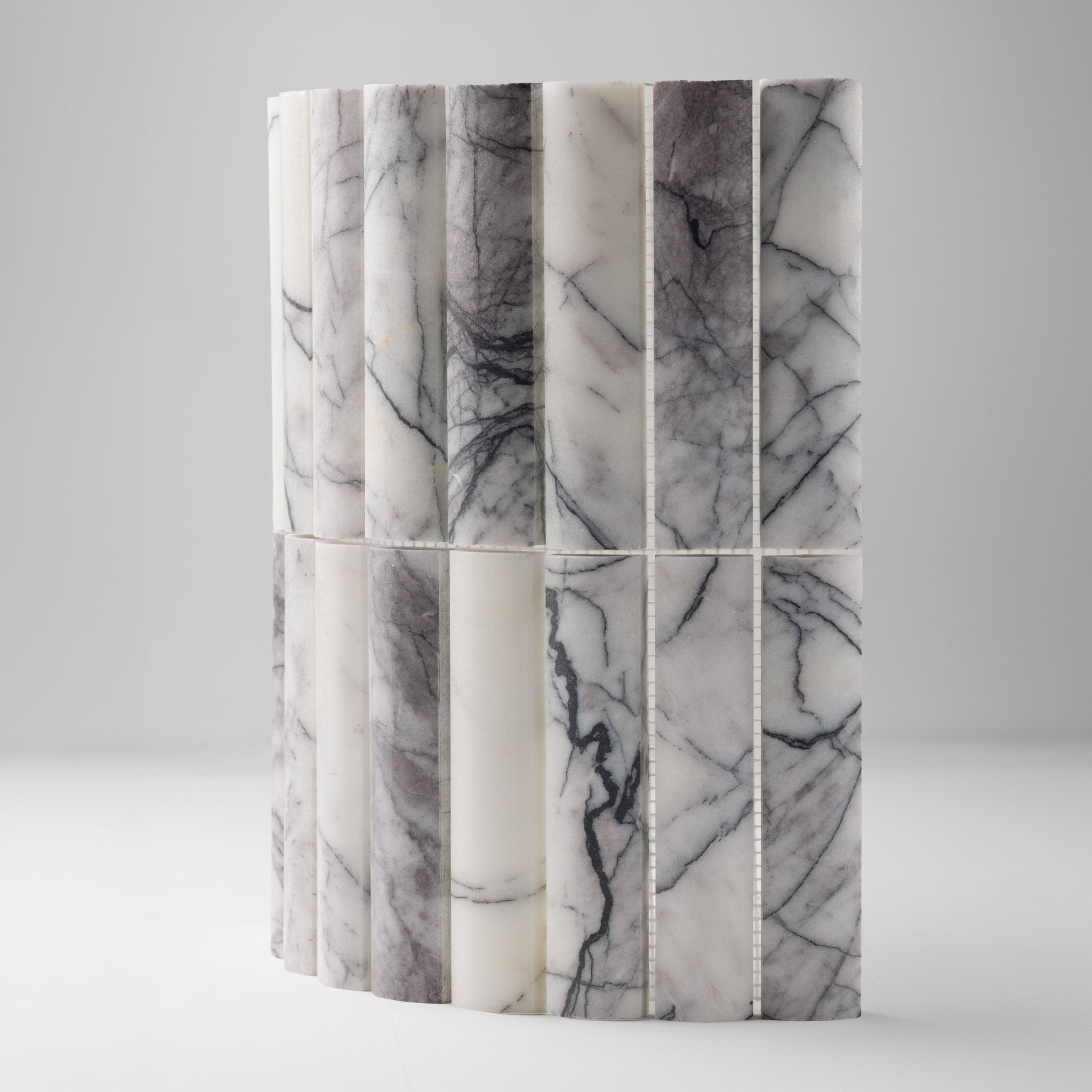 Fluted Lilac Marble Honed Mosaic Tile - Cemento Collection